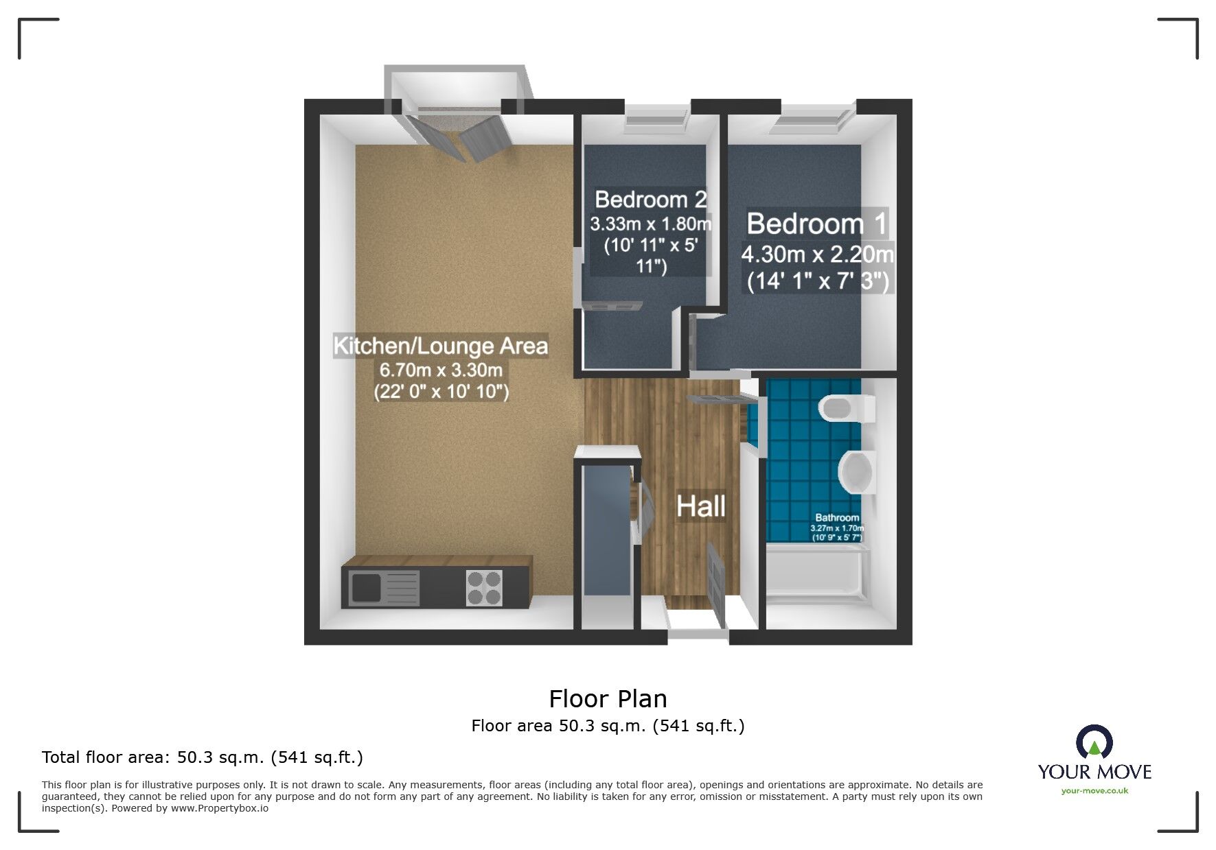Floorplan of 2 bedroom  Flat for sale, Southgate Way, Dudley, West Midlands, DY1