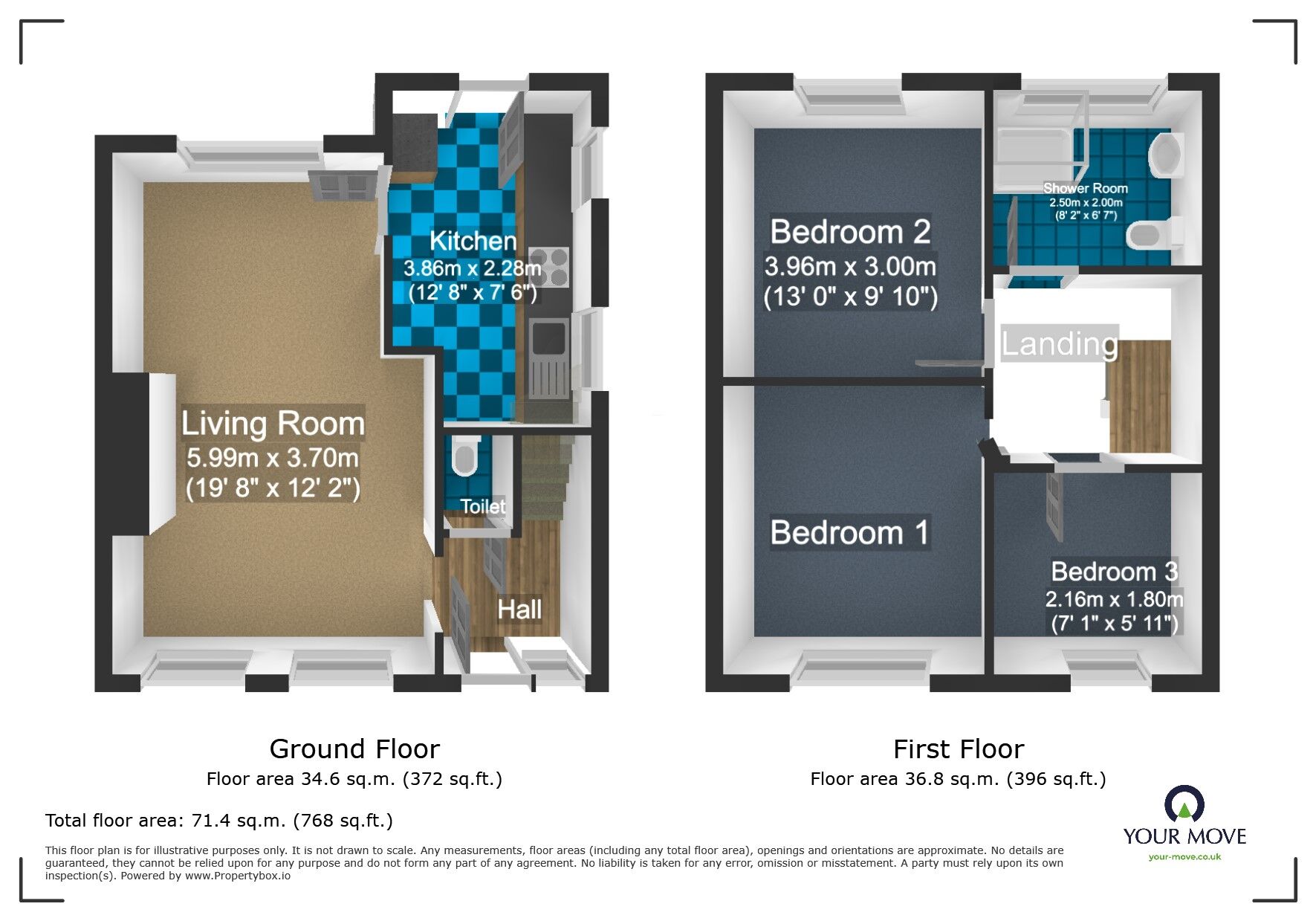 Floorplan of 3 bedroom Semi Detached House for sale, Lynbrook Close, Dudley, West Midlands, DY2