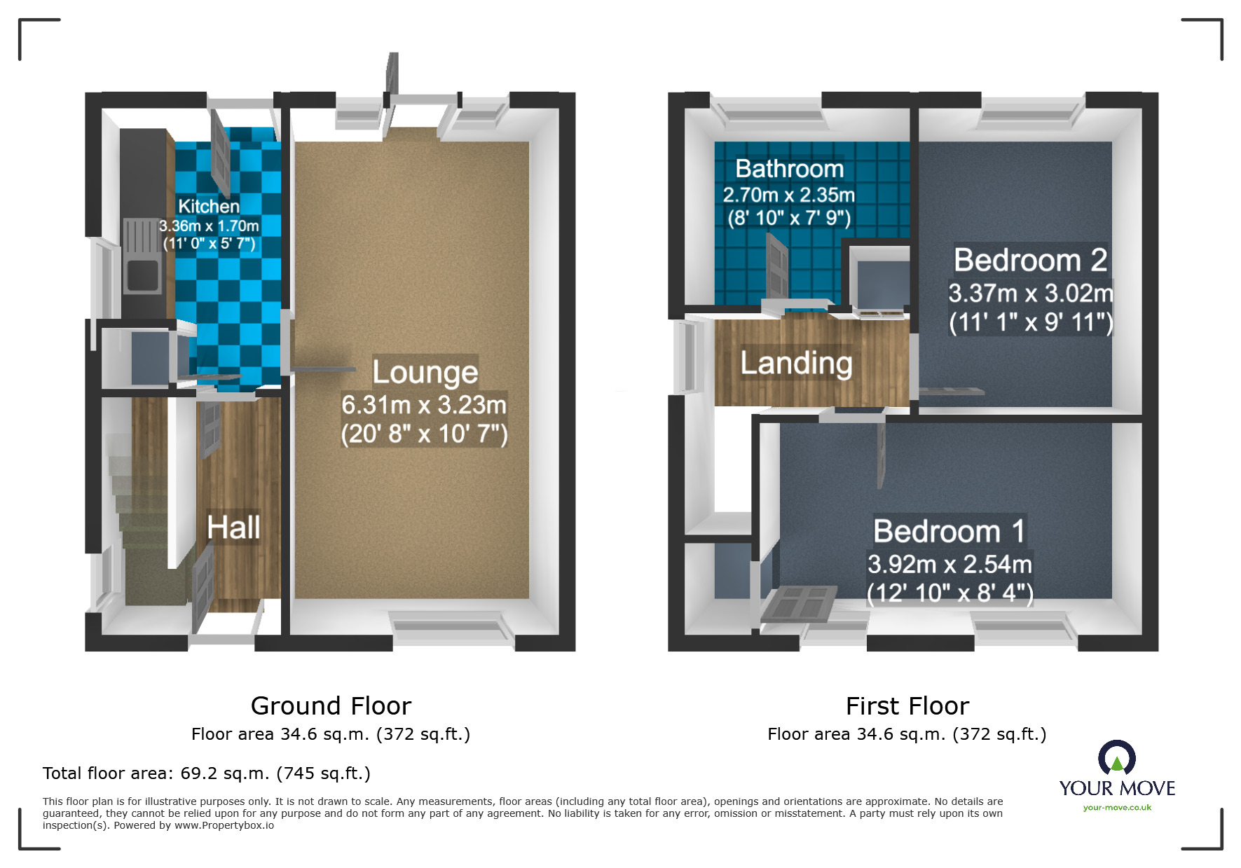 Floorplan of 2 bedroom Semi Detached House for sale, California Road, Tividale, West Midlands, B69