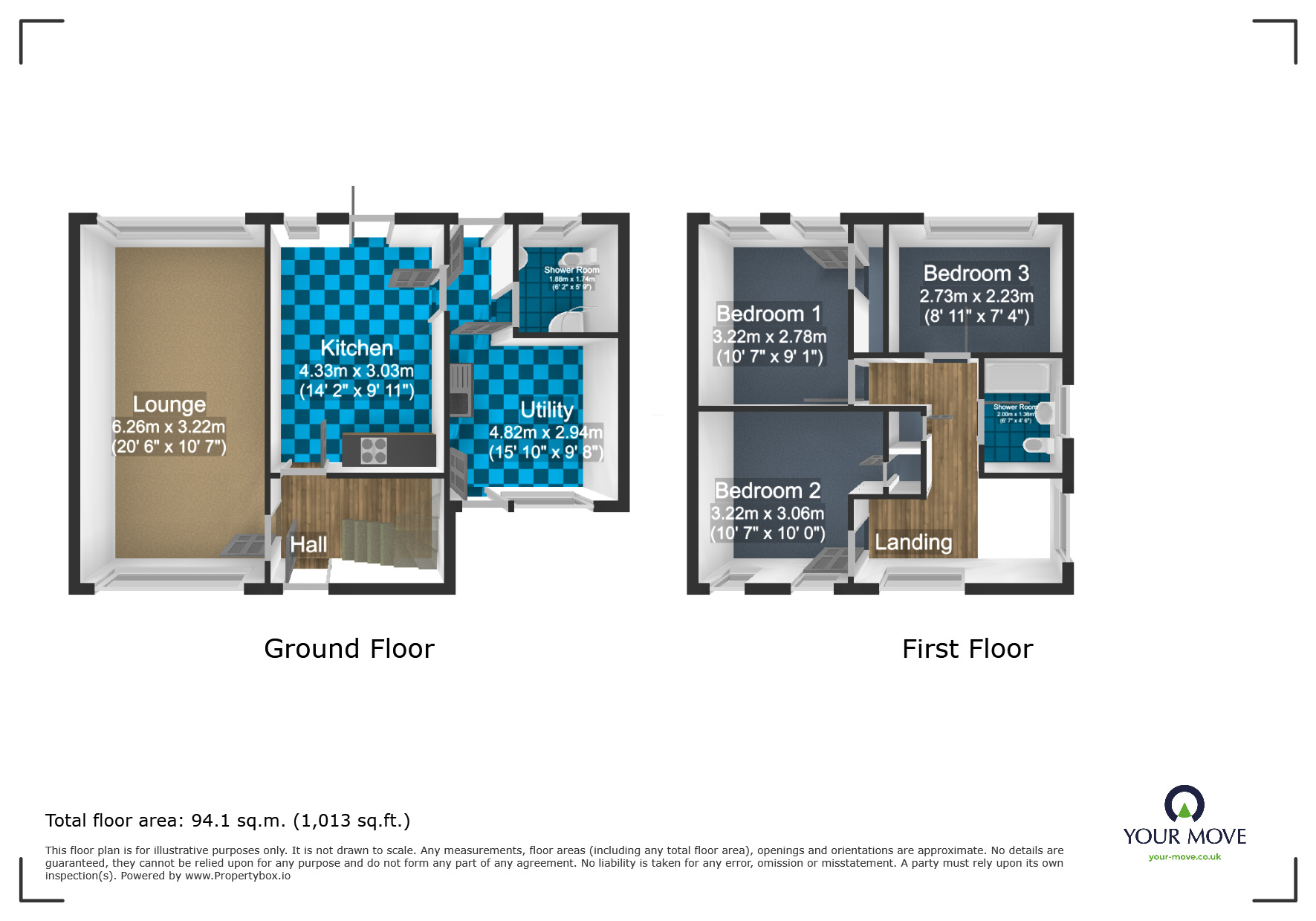 Floorplan of 3 bedroom Semi Detached House for sale, Hillcrest, Lower Gornal, West Midlands, DY3