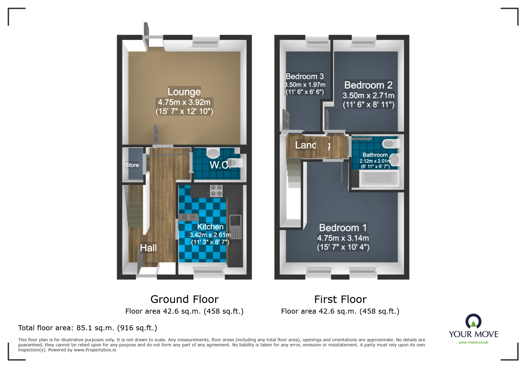 Floorplan of 3 bedroom Semi Detached House for sale, Dutch Court, Kingswinford, West Midlands, DY6