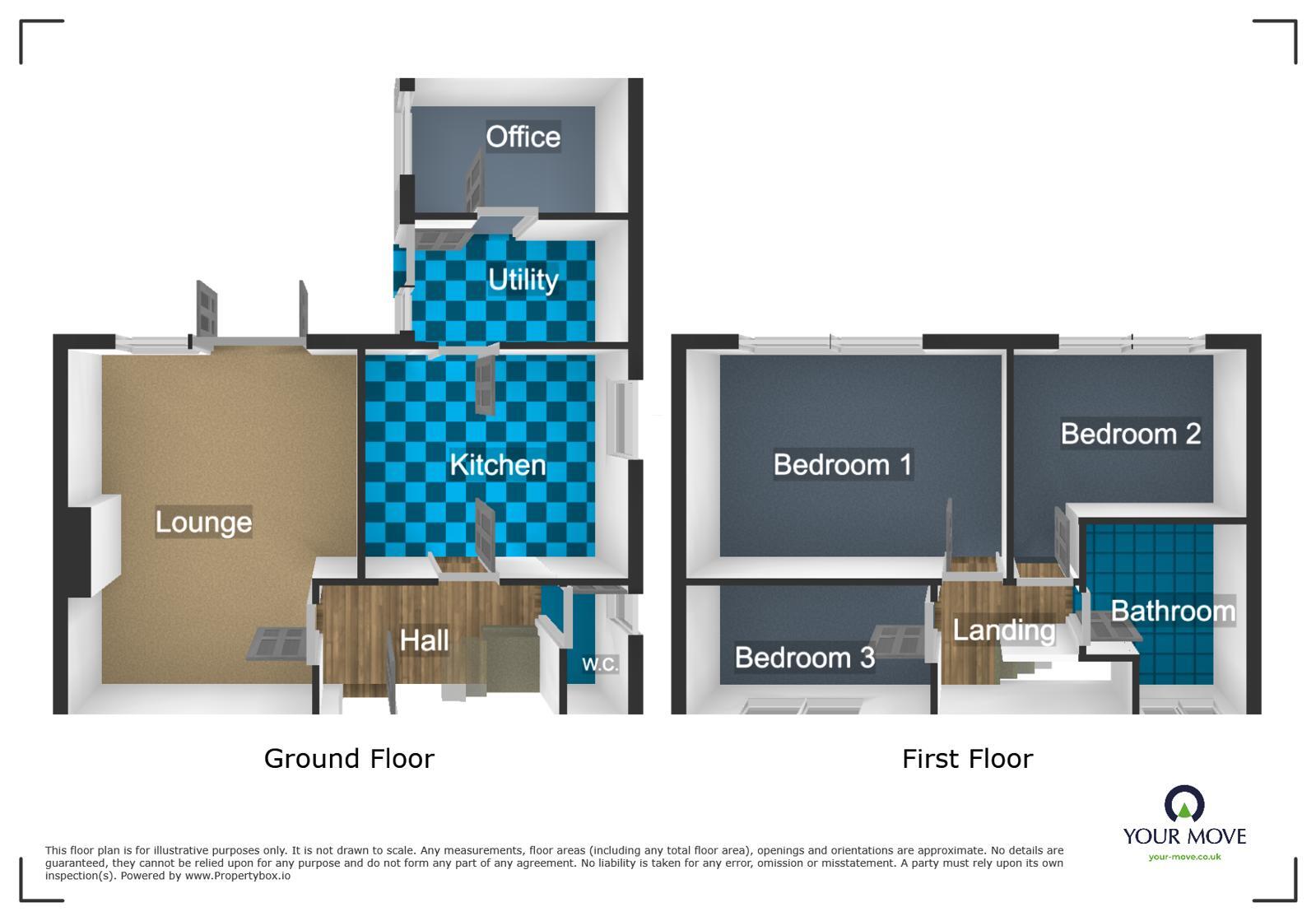 Floorplan of 3 bedroom Semi Detached House for sale, Newland Grove, Dudley, West Midlands, DY2