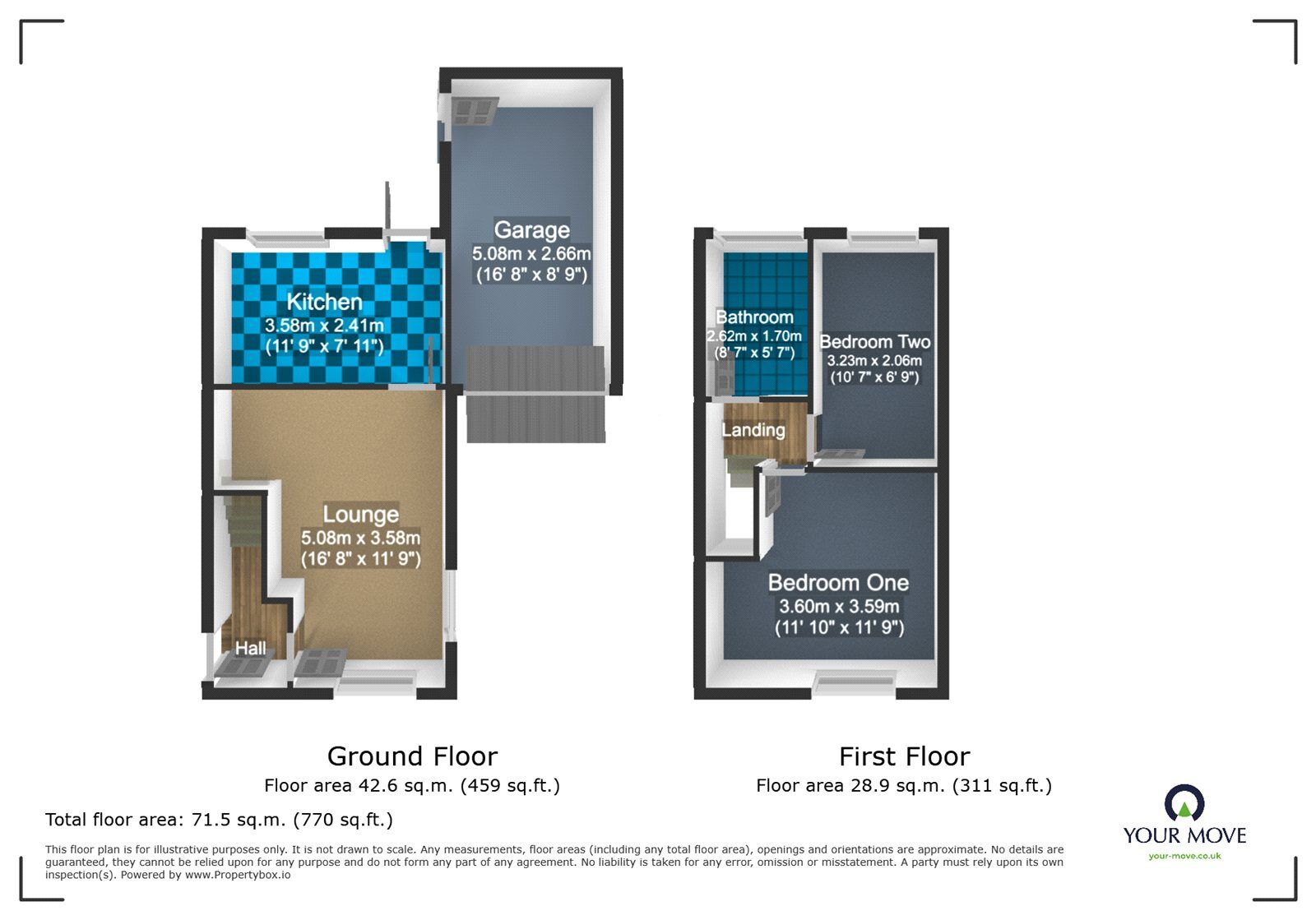 Floorplan of 2 bedroom Semi Detached House to rent, Alexandra Way, Tividale, West Midlands, B69