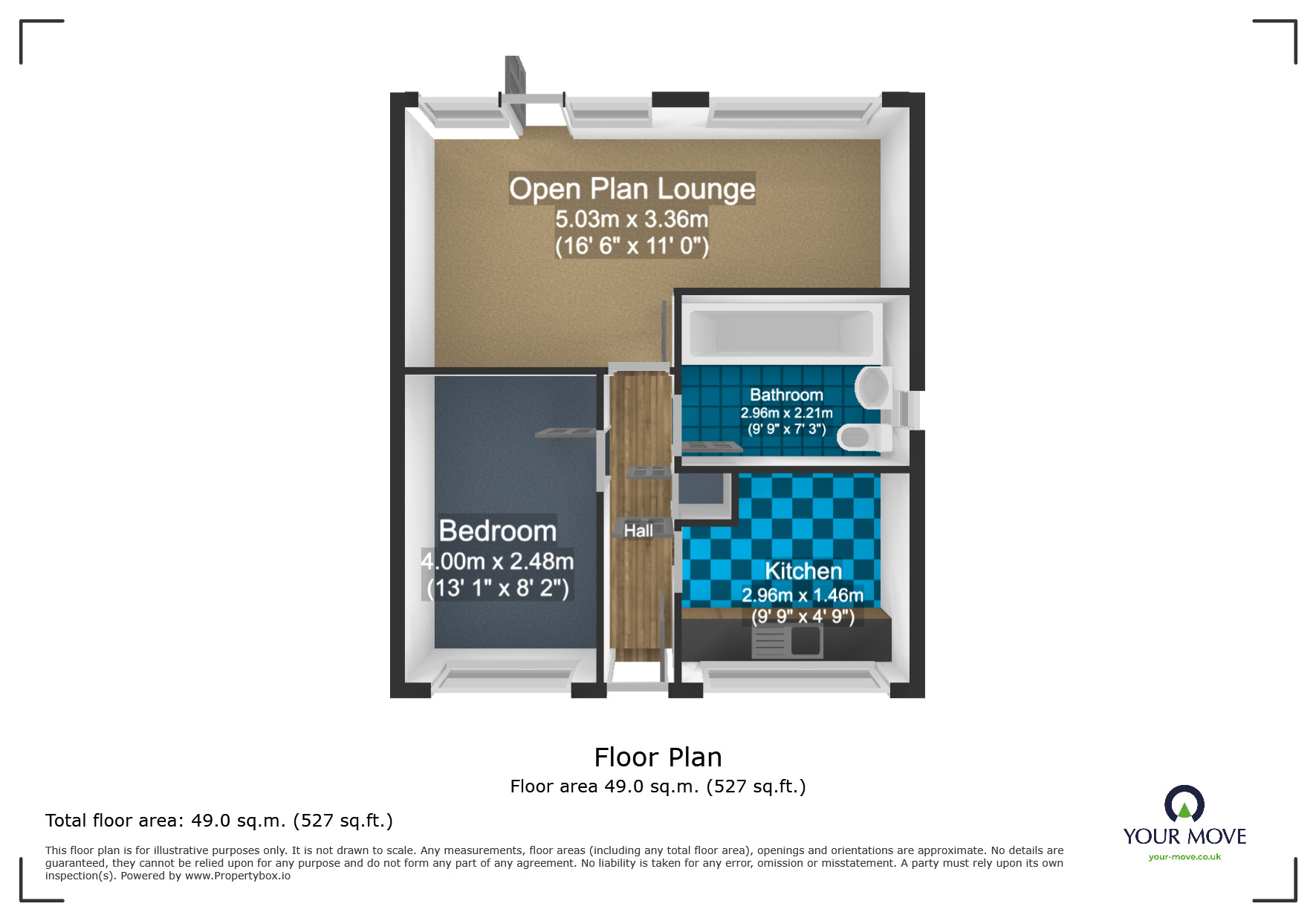 Floorplan of 1 bedroom End Terrace Bungalow for sale, Bilston Street, Sedgley, West Midlands, DY3