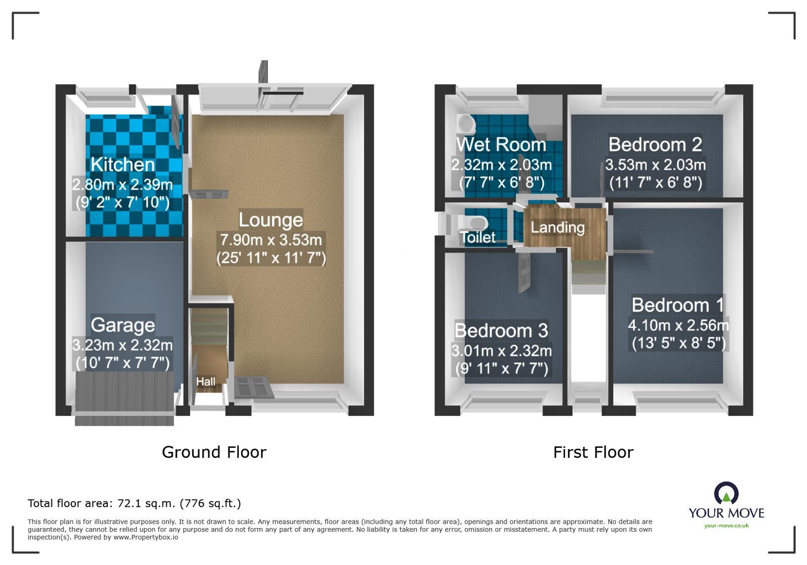 Floorplan of 3 bedroom Detached House for sale, Whitegates Road, Coseley, Dudley, WV14
