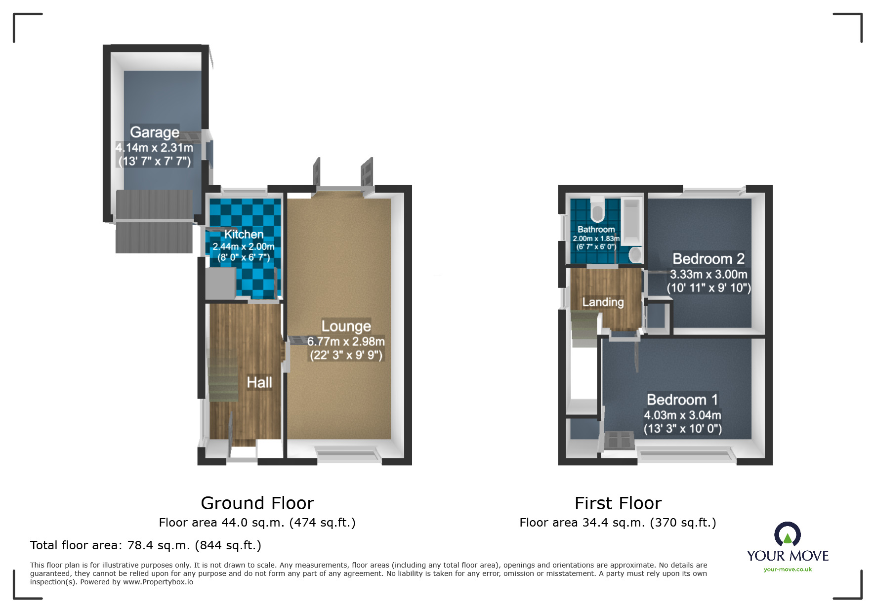 Floorplan of 2 bedroom Semi Detached House for sale, Grenville Road, Dudley, West Midlands, DY1