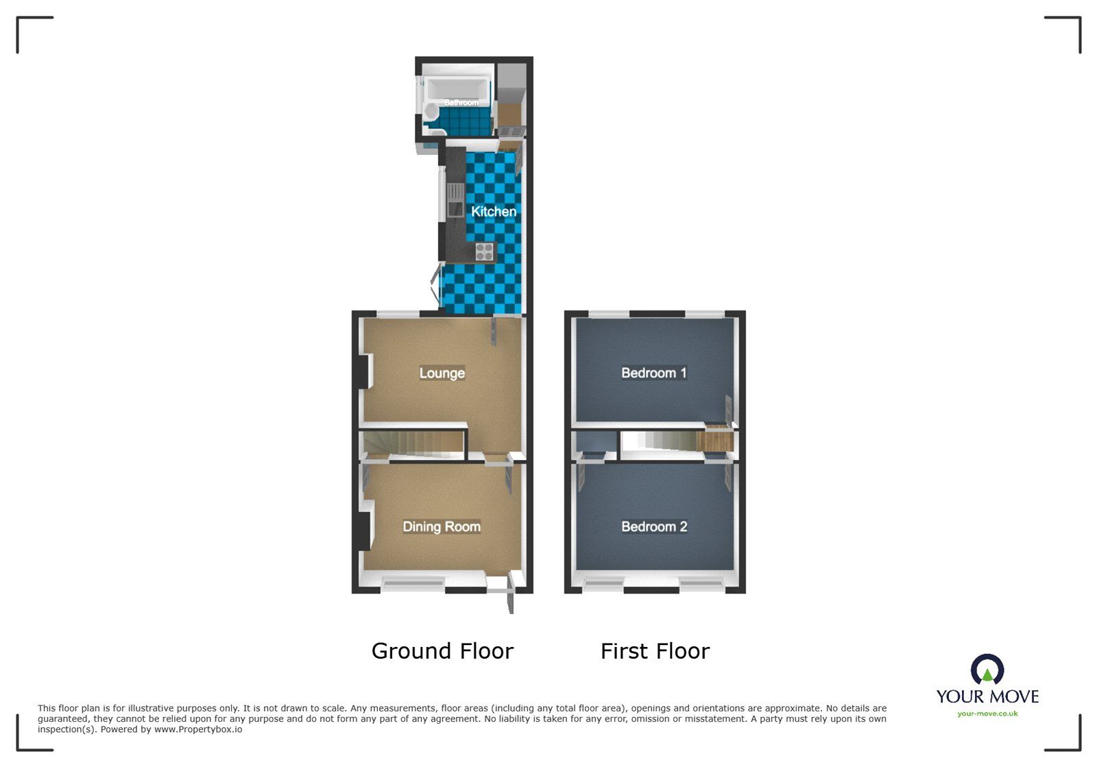 Floorplan of 2 bedroom Mid Terrace House to rent, Bearmore Road, Cradley Heath, West Midlands, B64