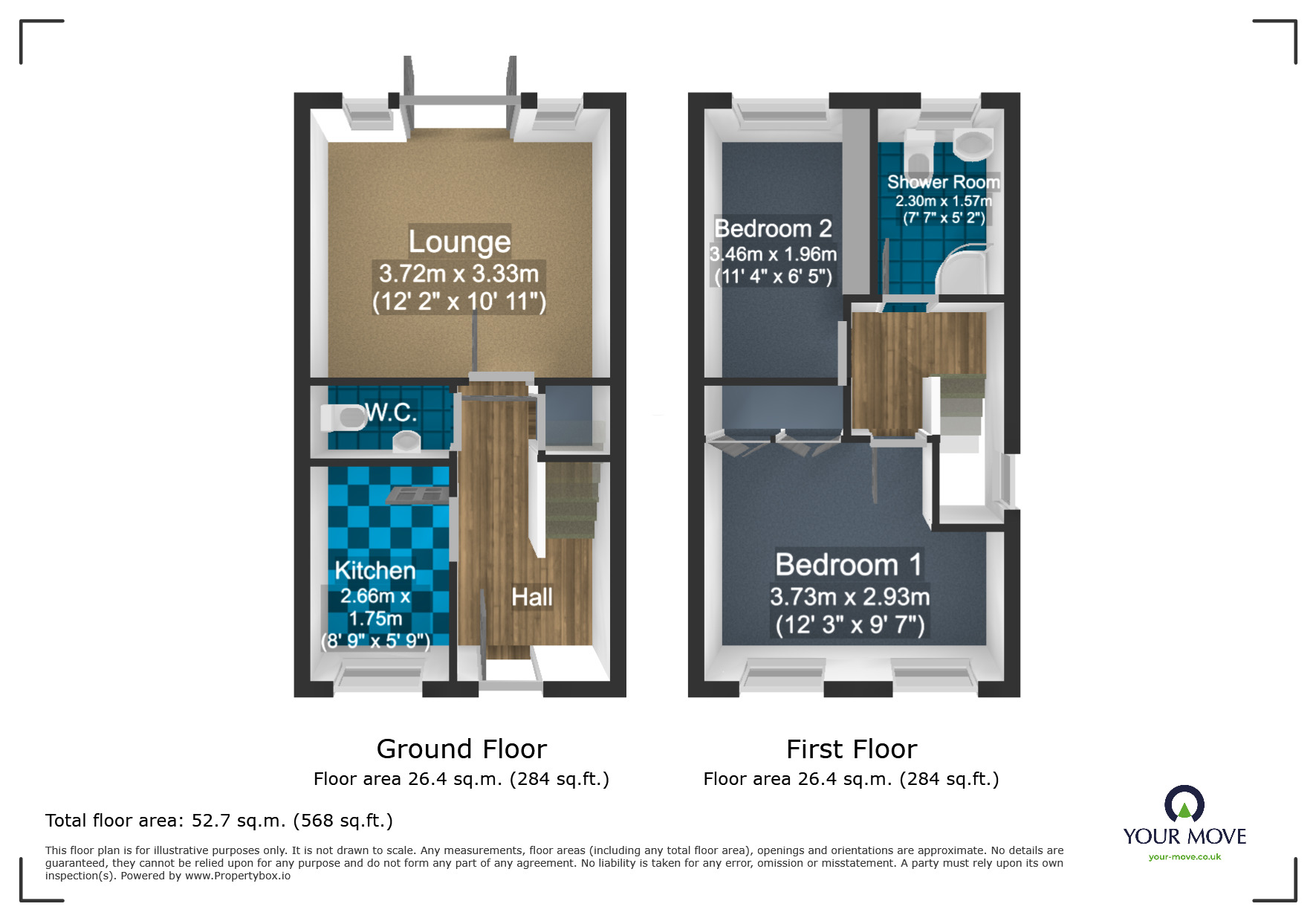 Floorplan of 2 bedroom Mid Terrace House for sale, Clay Lane, Oldbury, West Midlands, B69
