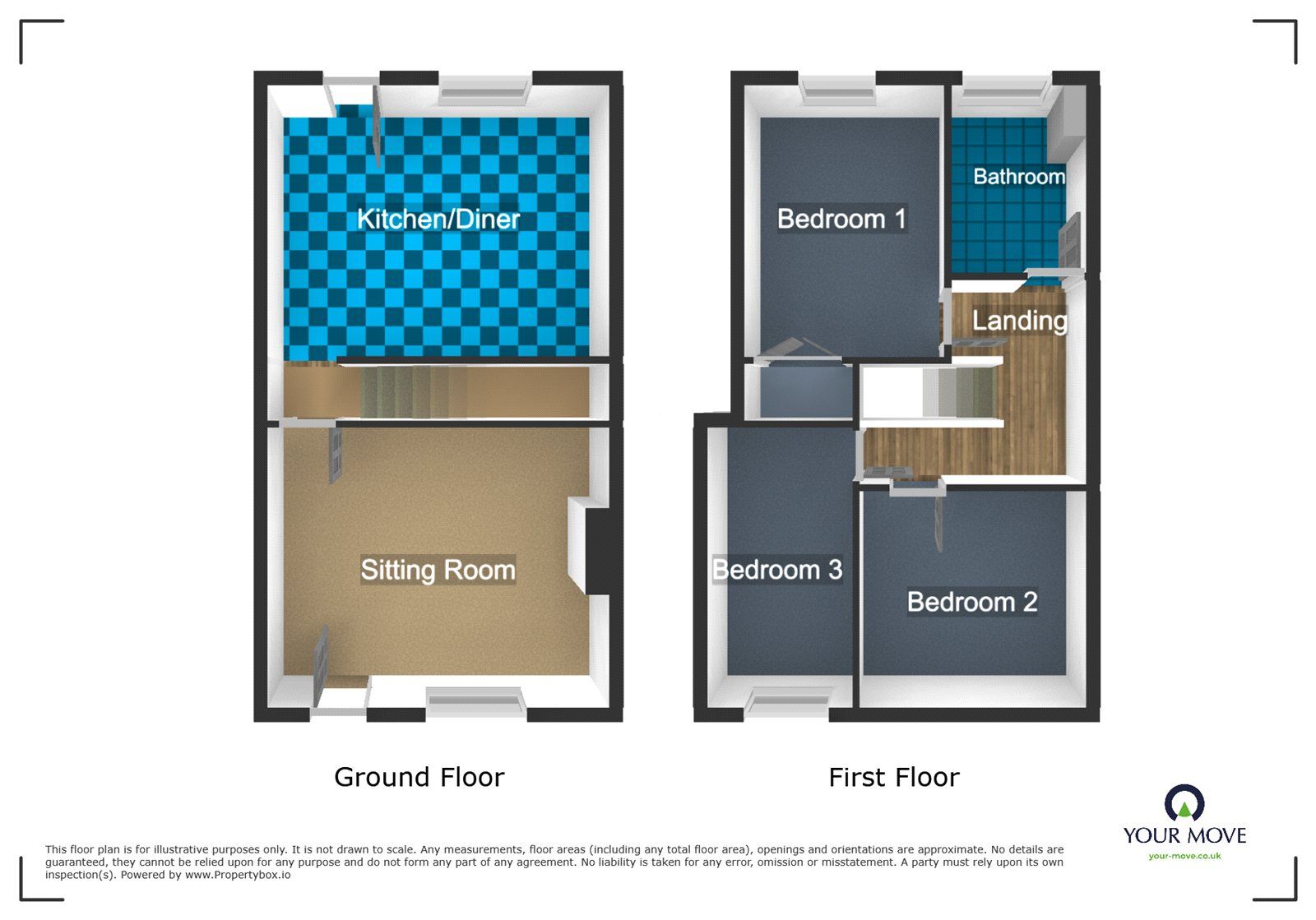 Floorplan of 3 bedroom Mid Terrace House to rent, High Oak, Brierley Hill, West Midlands, DY5