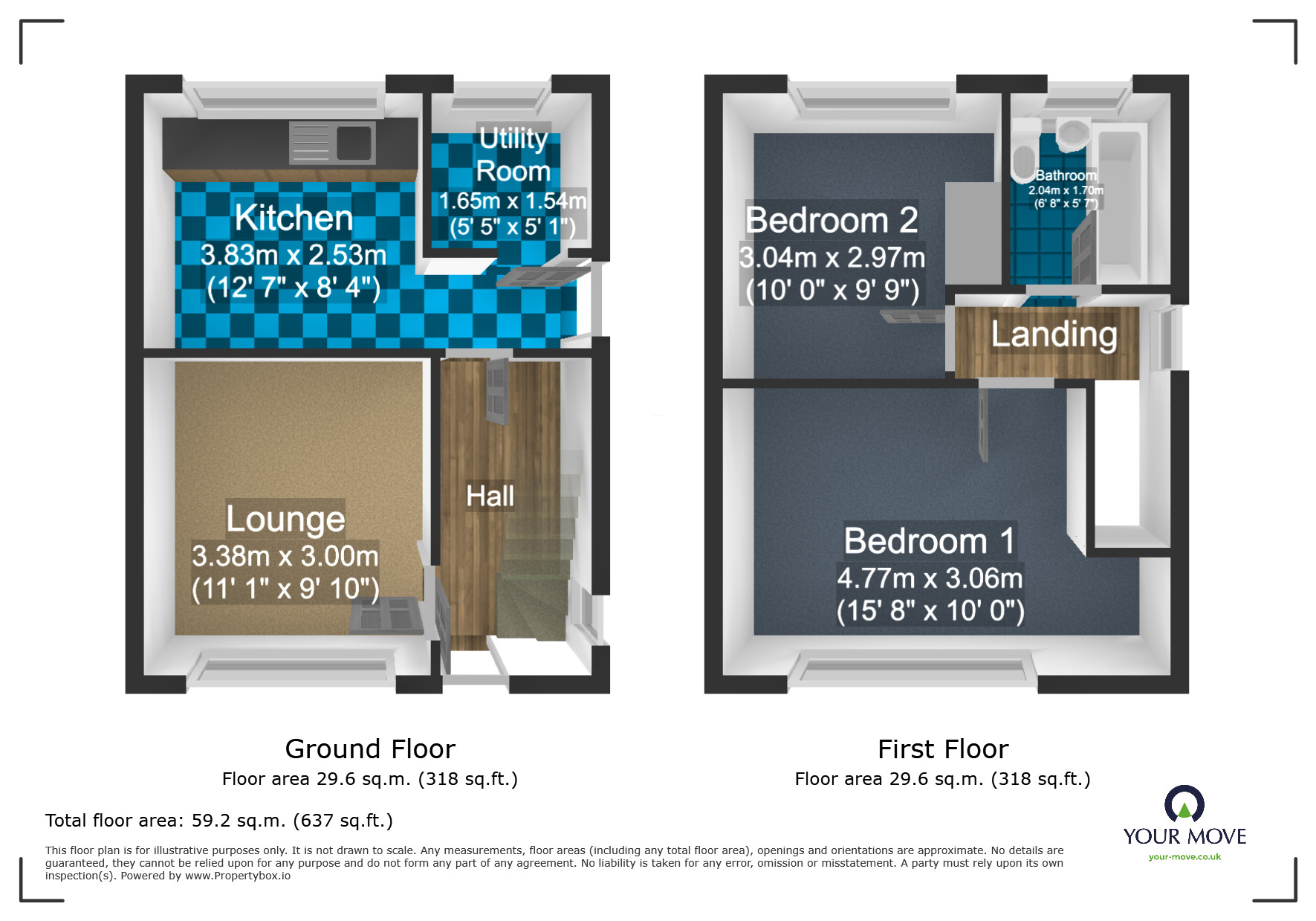 Floorplan of 2 bedroom Semi Detached House for sale, Drews Holloway South, Halesowen, West Midlands, B63