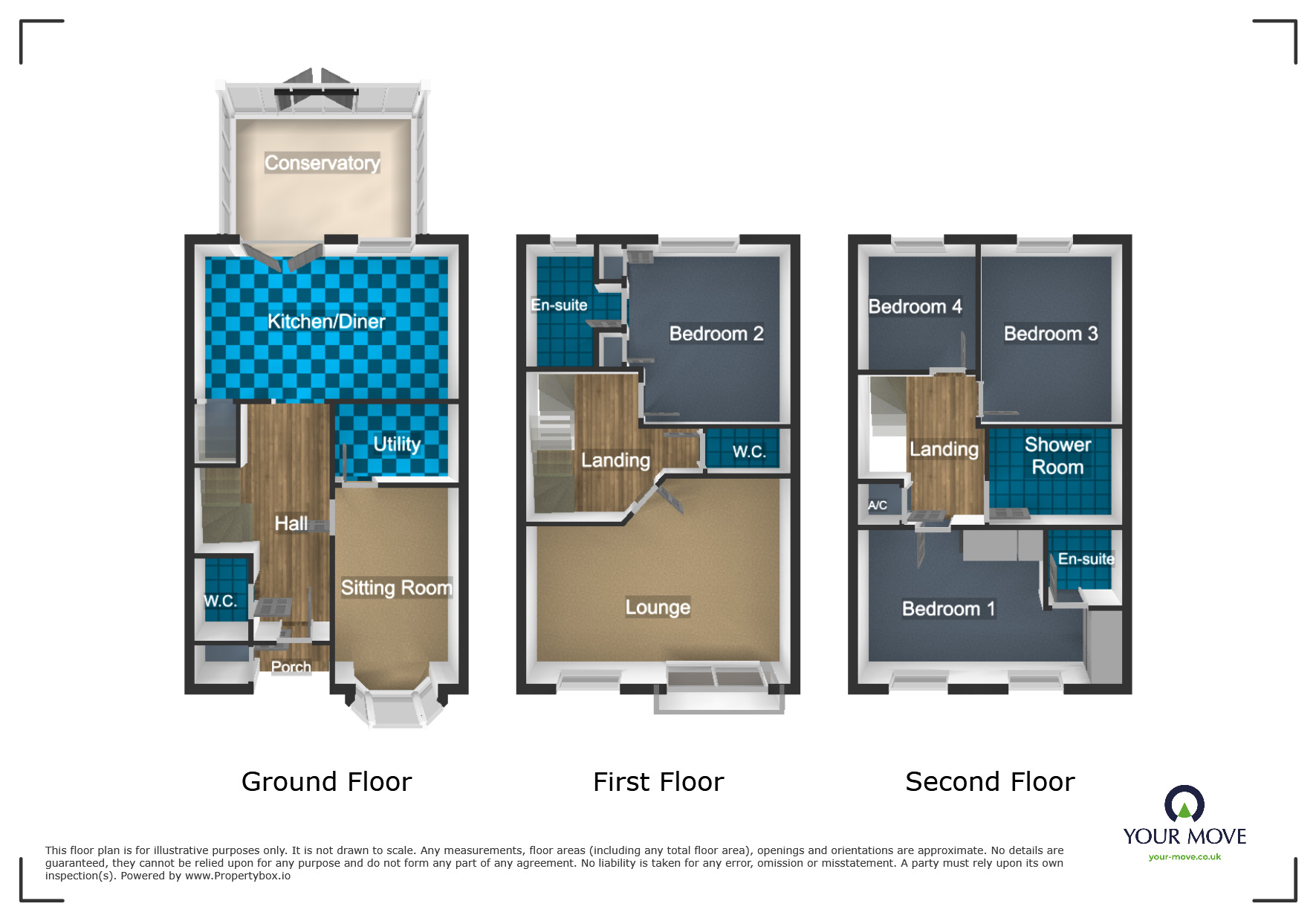 Floorplan of 4 bedroom Semi Detached House for sale, Darbys Way, Tipton, West Midlands, DY4