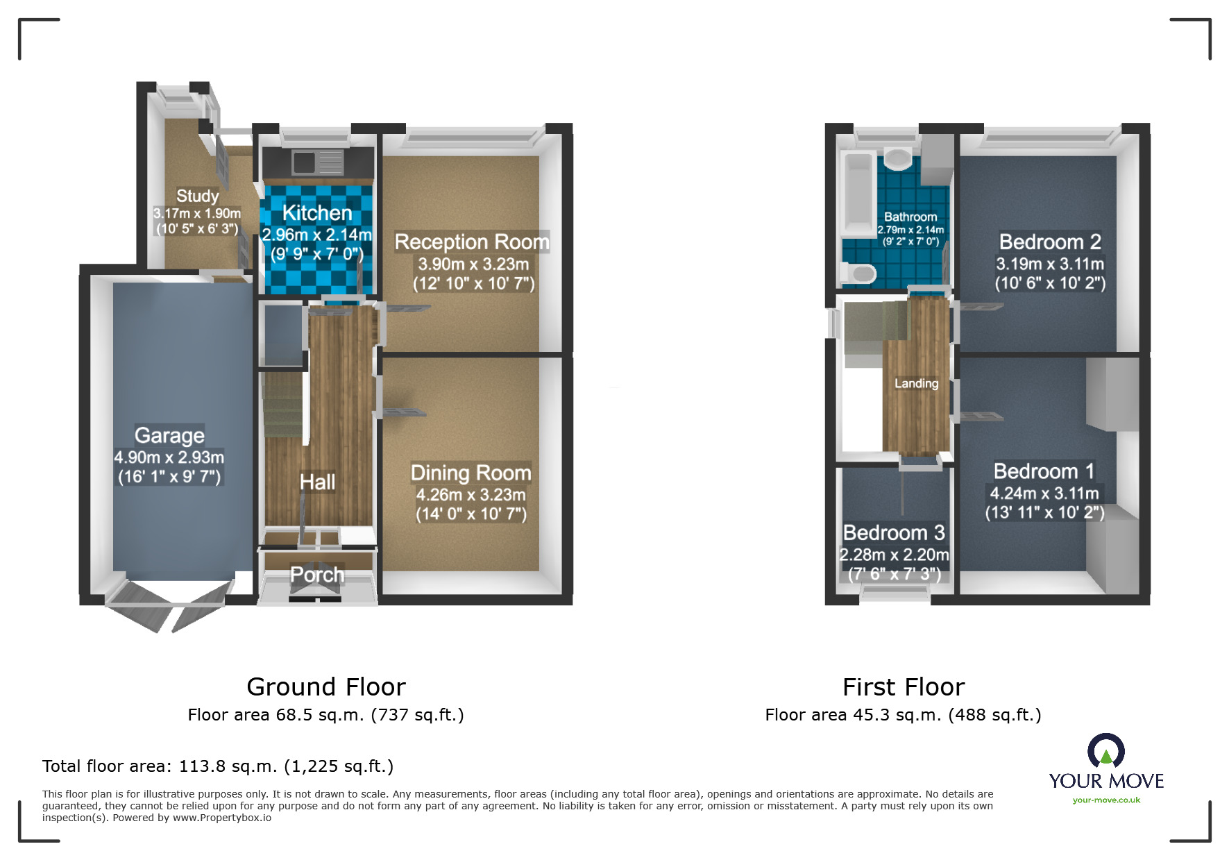 Floorplan of 3 bedroom Detached House for sale, Elizabeth Grove, Oakham, West Midlands, DY2