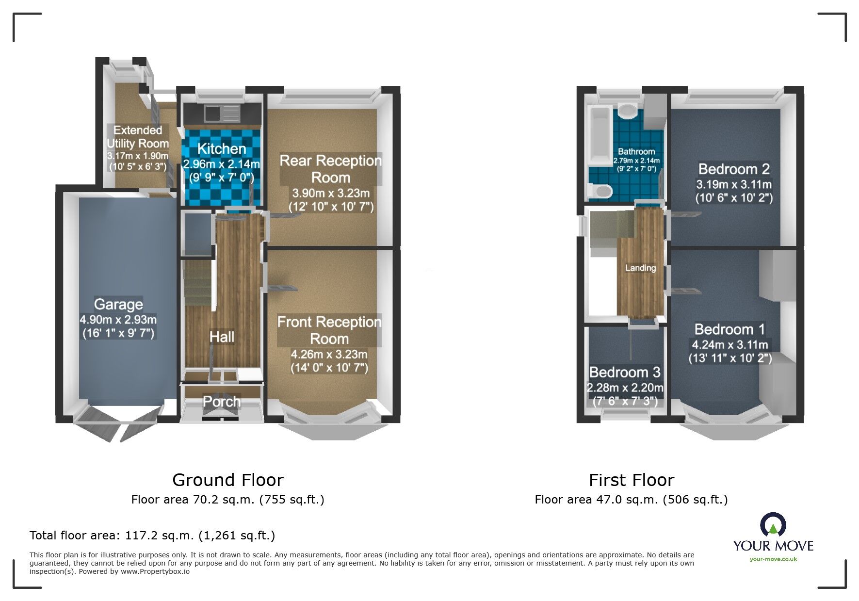 Floorplan of 3 bedroom Detached House for sale, Elizabeth Grove, Oakham, West Midlands, DY2