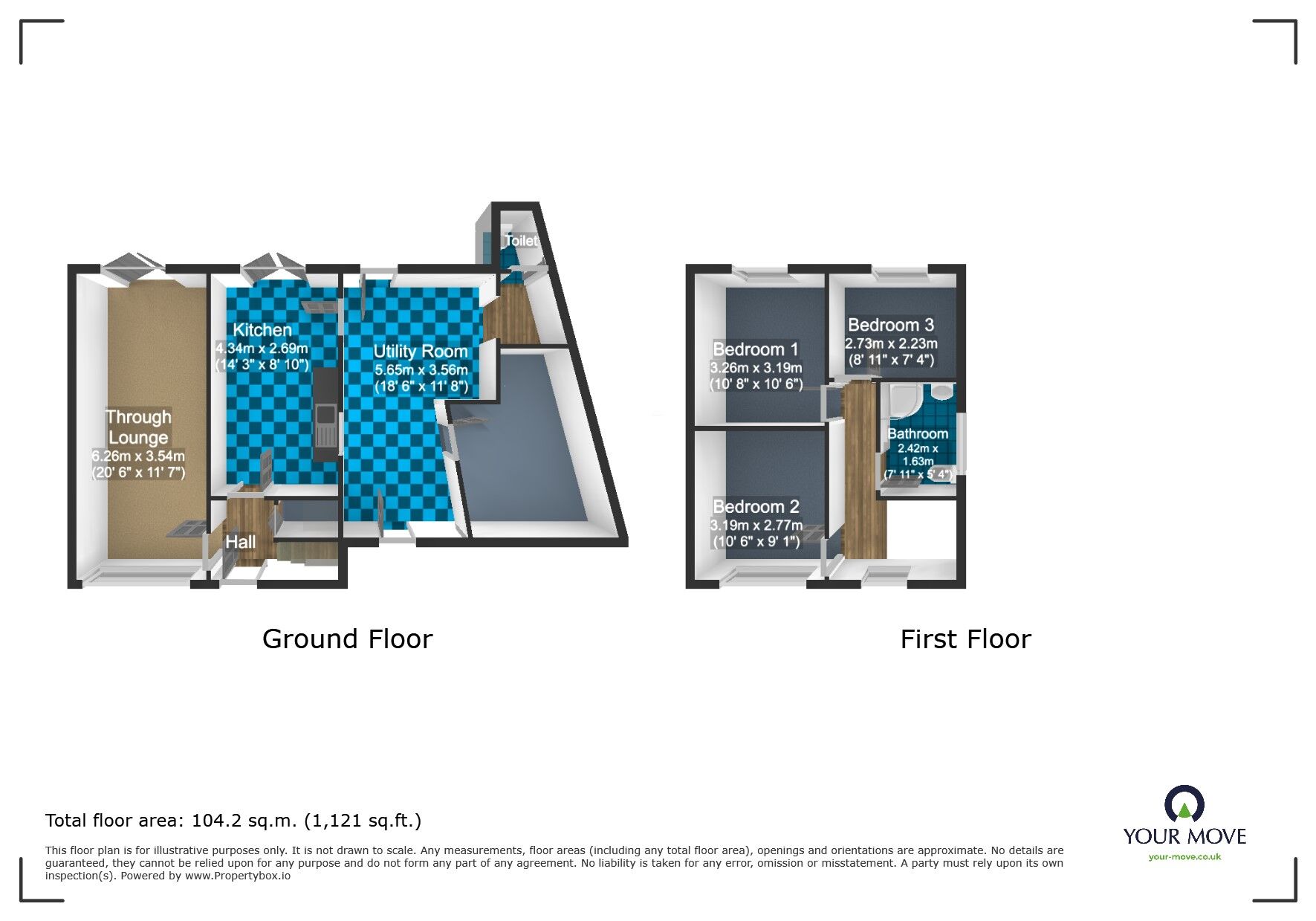Floorplan of 3 bedroom Semi Detached House for sale, Lodge Crescent, Dudley, West Midlands, DY2