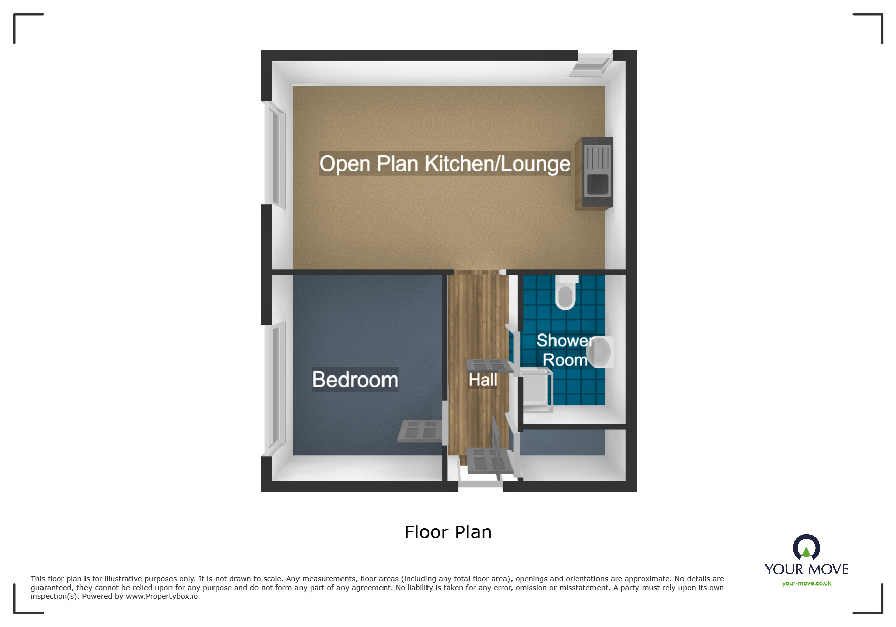 Floorplan of 1 bedroom Flat for sale, Avern Close, Tipton, DY4