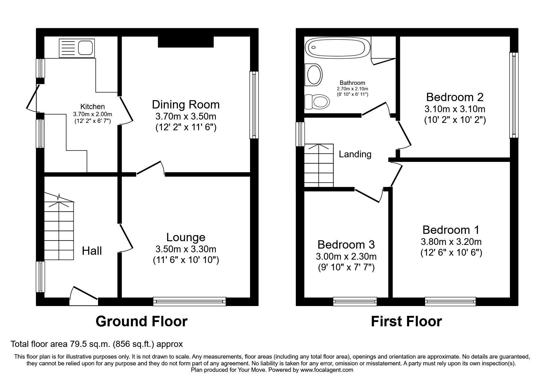 Floorplan of 3 bedroom Semi Detached House for sale, Bushey Fields Road, Dudley, West Midlands, DY1