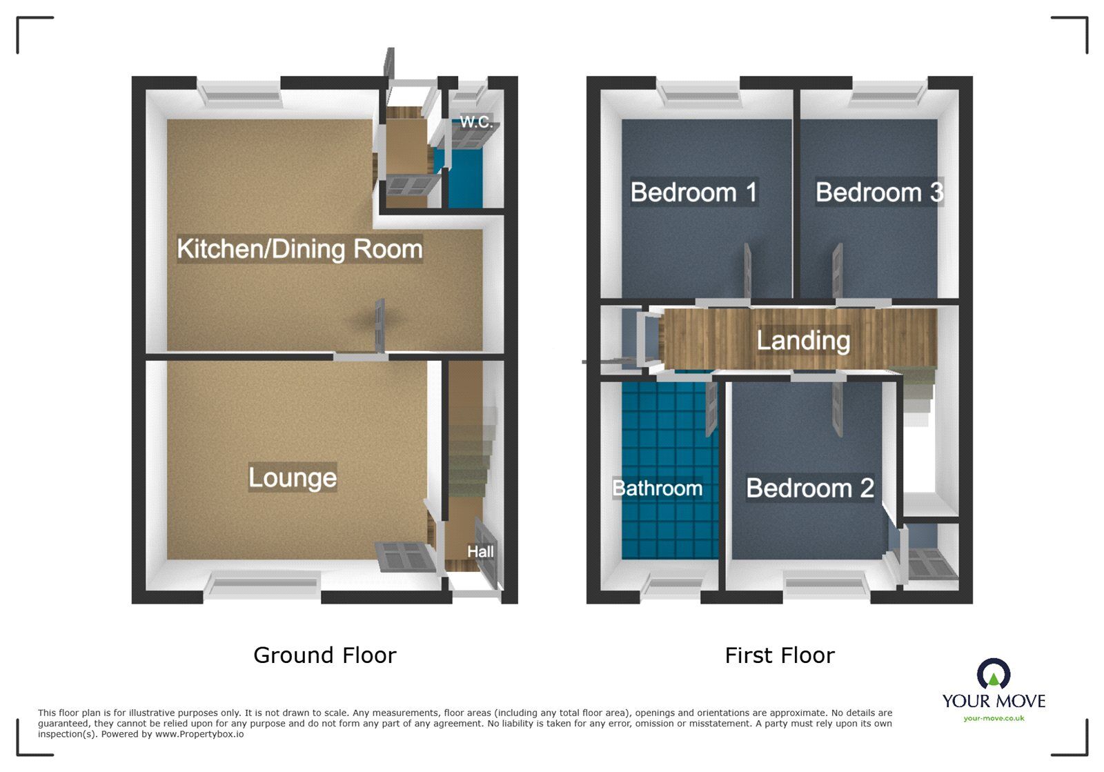Floorplan of 3 bedroom Mid Terrace House to rent, Jasmine Road, Dudley, West Midlands, DY2