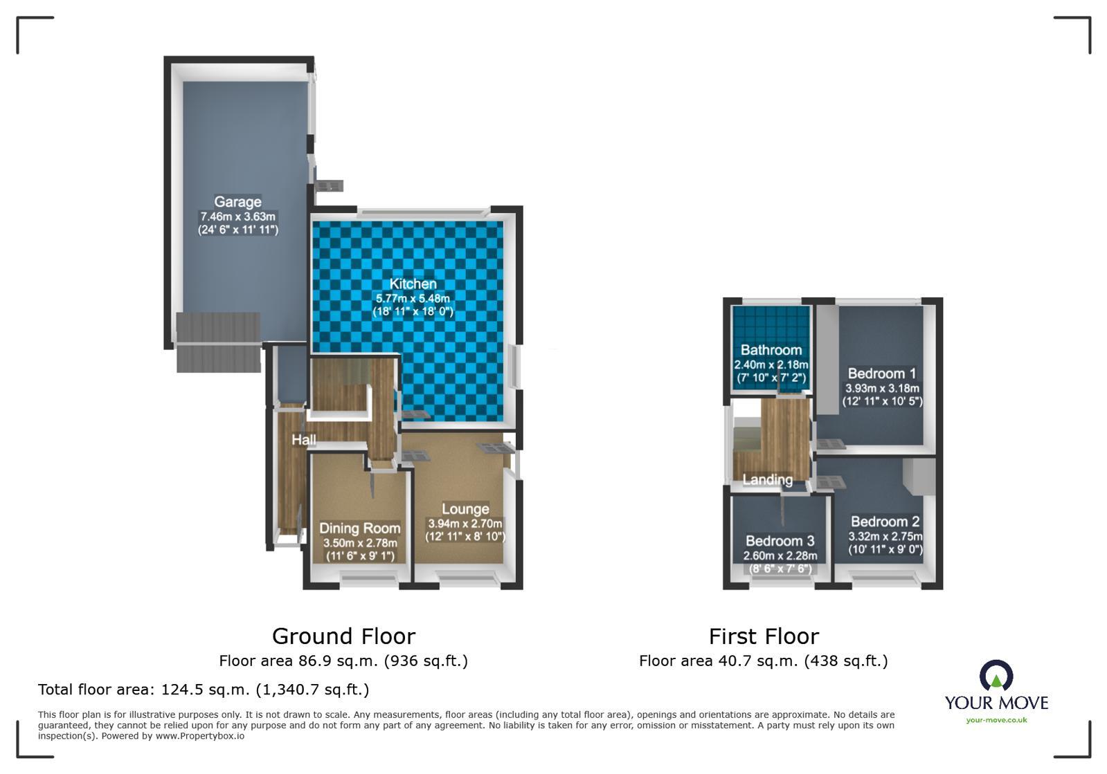 Floorplan of 3 bedroom Detached House for sale, Compton Drive, Dudley, West Midlands, DY2