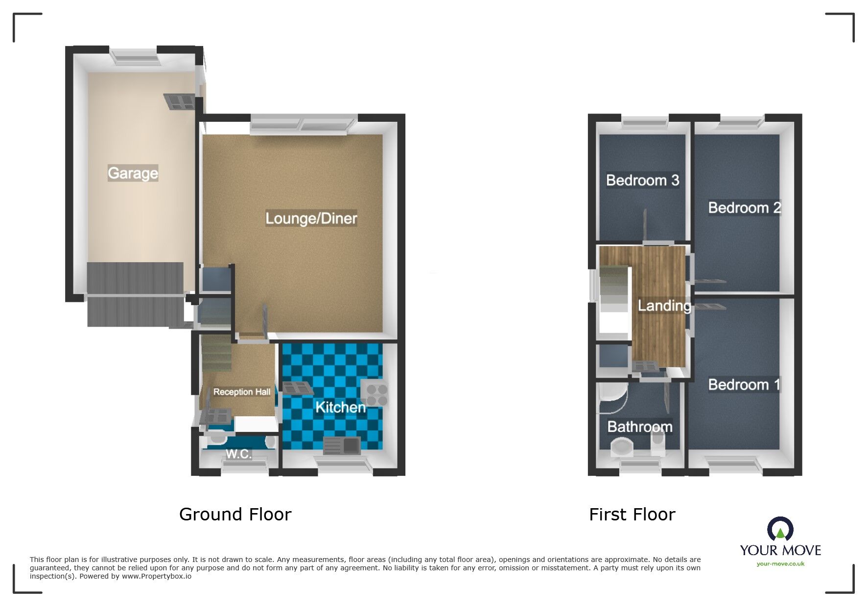 Floorplan of 3 bedroom Link Detached House for sale, Kingham Close, Lower Gornal, West Mildlands, DY3