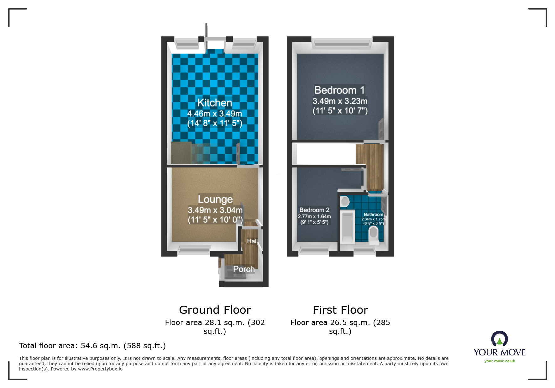 Floorplan of 2 bedroom End Terrace House for sale, Wren Street, Woodsetton, West Midlands, DY1