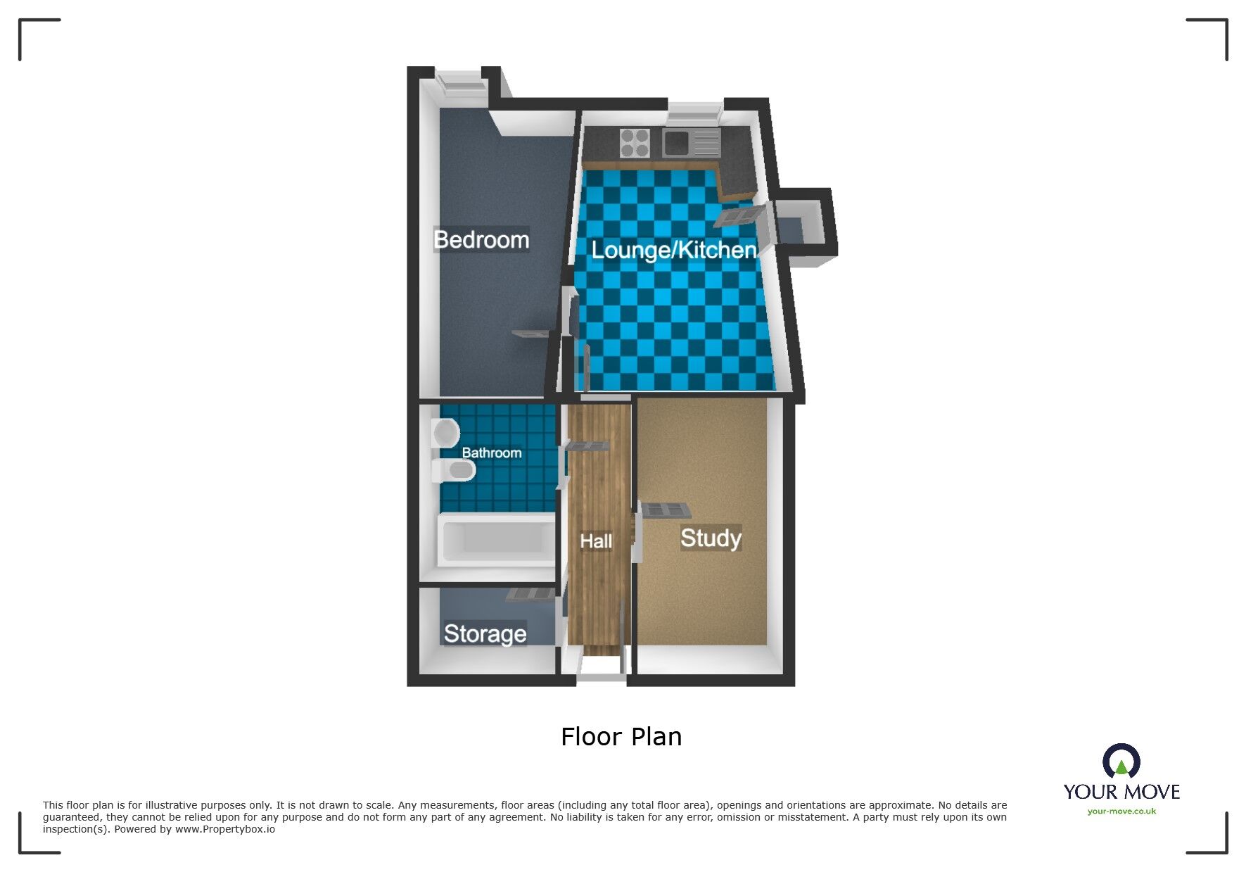 Floorplan of 2 bedroom Flat to rent, Vauxhall Street, Dudley, West Midlands, DY1