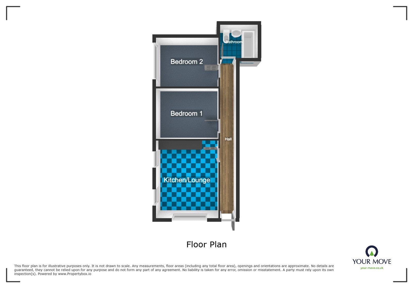Floorplan of 2 bedroom Flat to rent, Vauxhall Street, Dudley, West Midlands, DY1