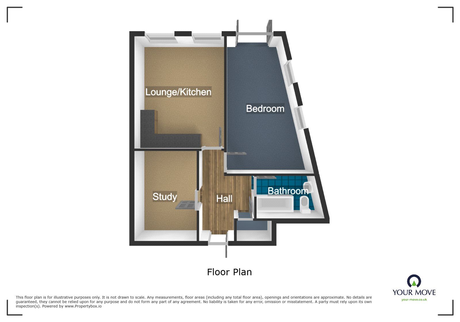 Floorplan of 1 bedroom Flat to rent, Vauxhall Street, Dudley, West Midlands, DY1