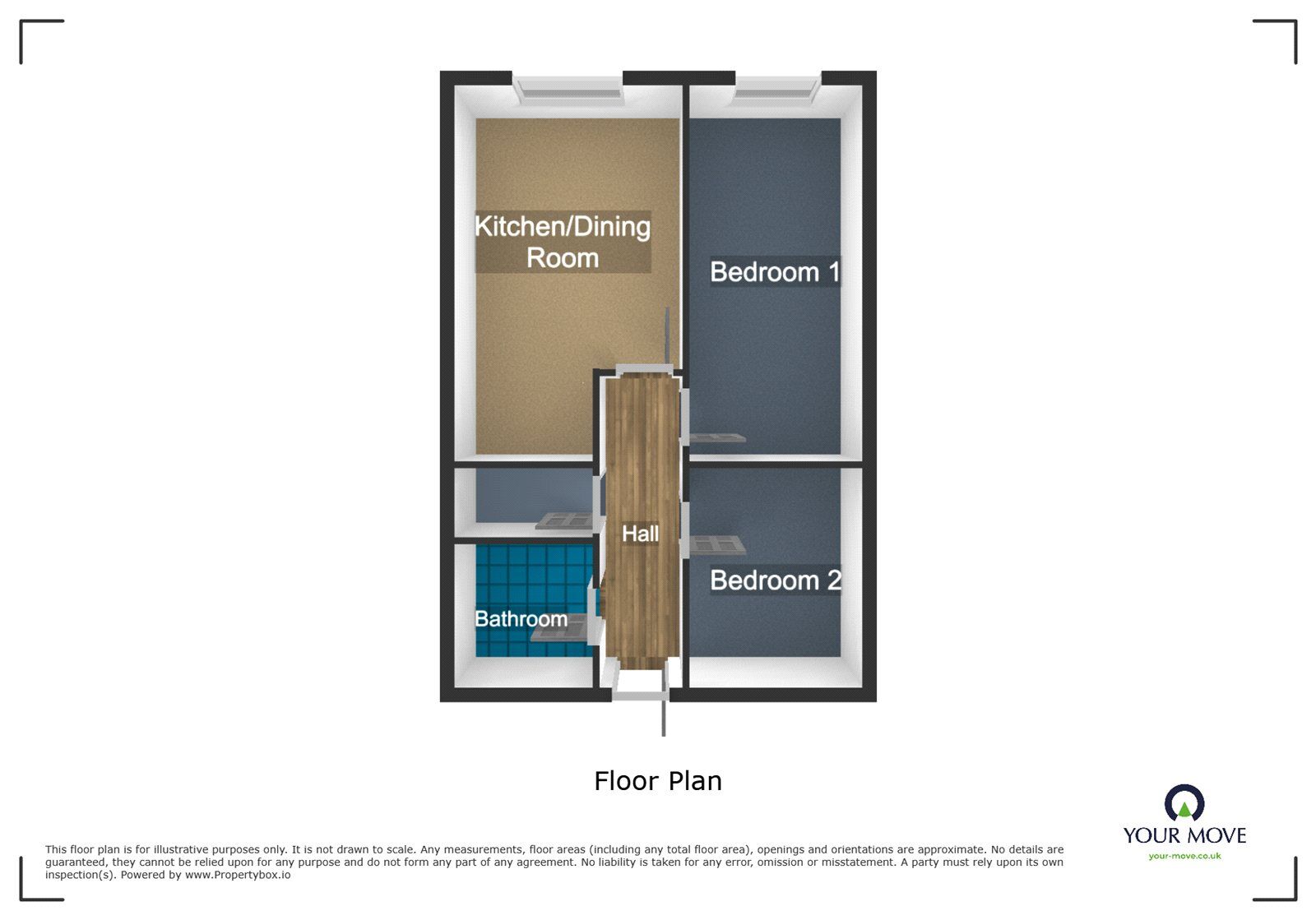 Floorplan of 2 bedroom Flat to rent, Vauxhall Street, Dudley, West Midlands, DY1