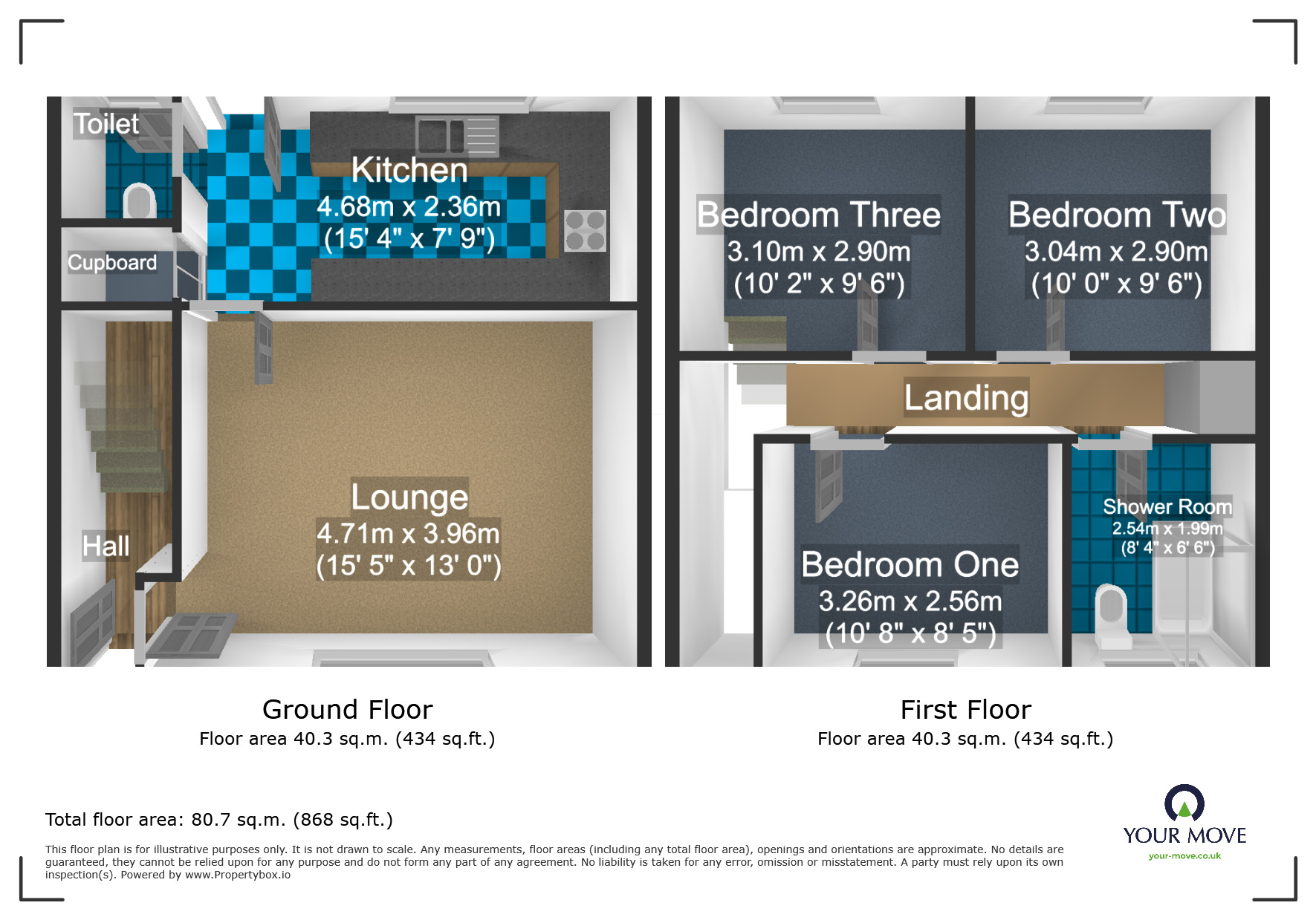 Floorplan of 3 bedroom Mid Terrace House for sale, Green Park Road, Dudley, West Midlands, DY2
