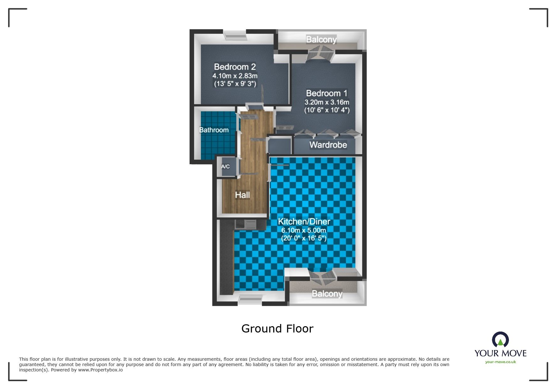 Floorplan of 2 bedroom Flat for sale, Attingham Drive, Dudley, West Midlands, DY1