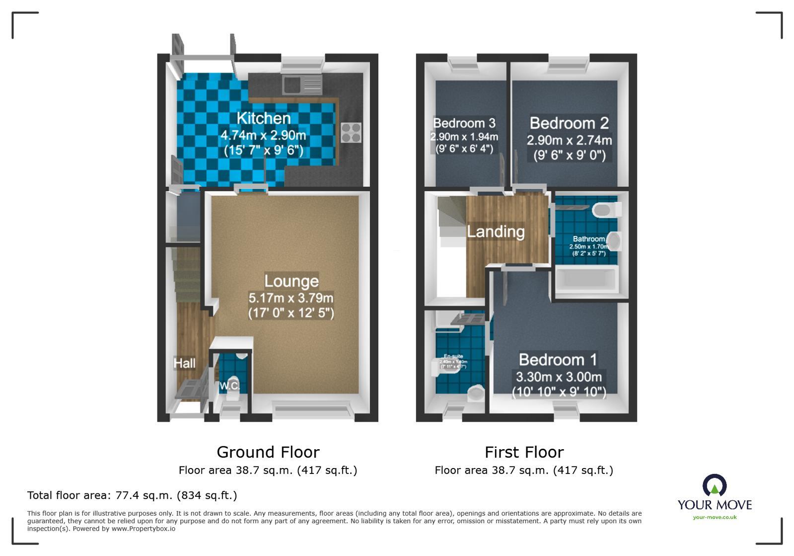 Floorplan of 3 bedroom Detached House for sale, King Edmund Street, Dudley, West Midlands, DY1