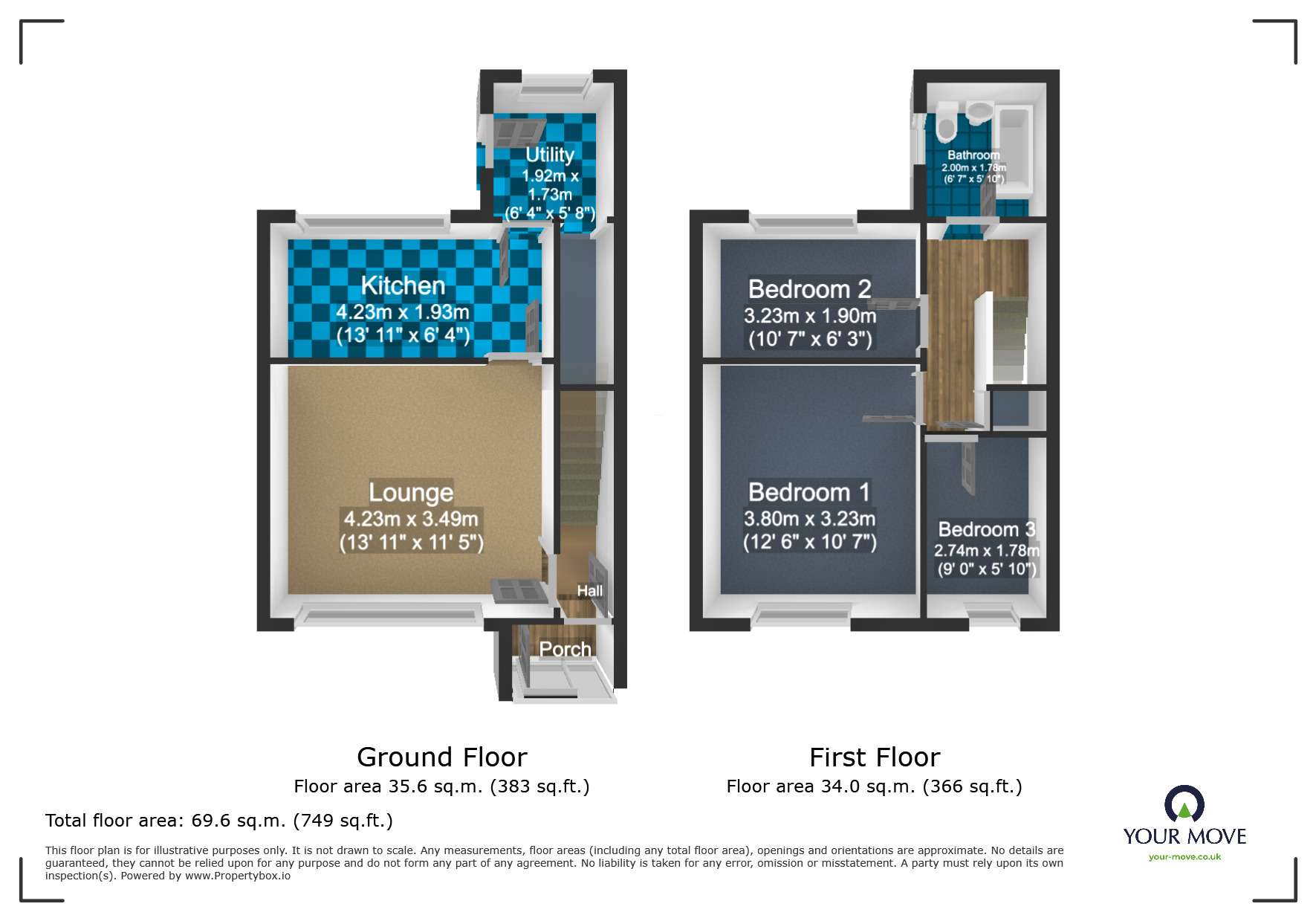 Floorplan of 3 bedroom Semi Detached House for sale, Southgate, Cradley Heath, West Midlands, B64
