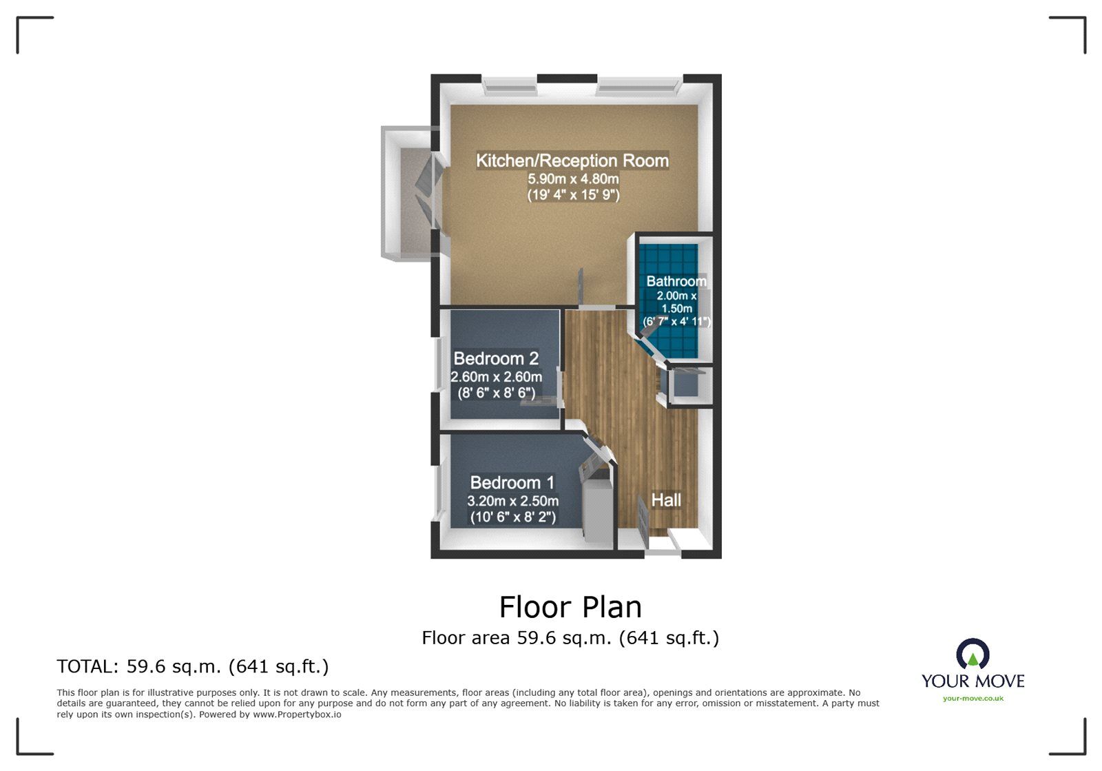 Floorplan of 2 bedroom Flat for sale, Wellspring Gardens, Dudley, West Midlands, DY2
