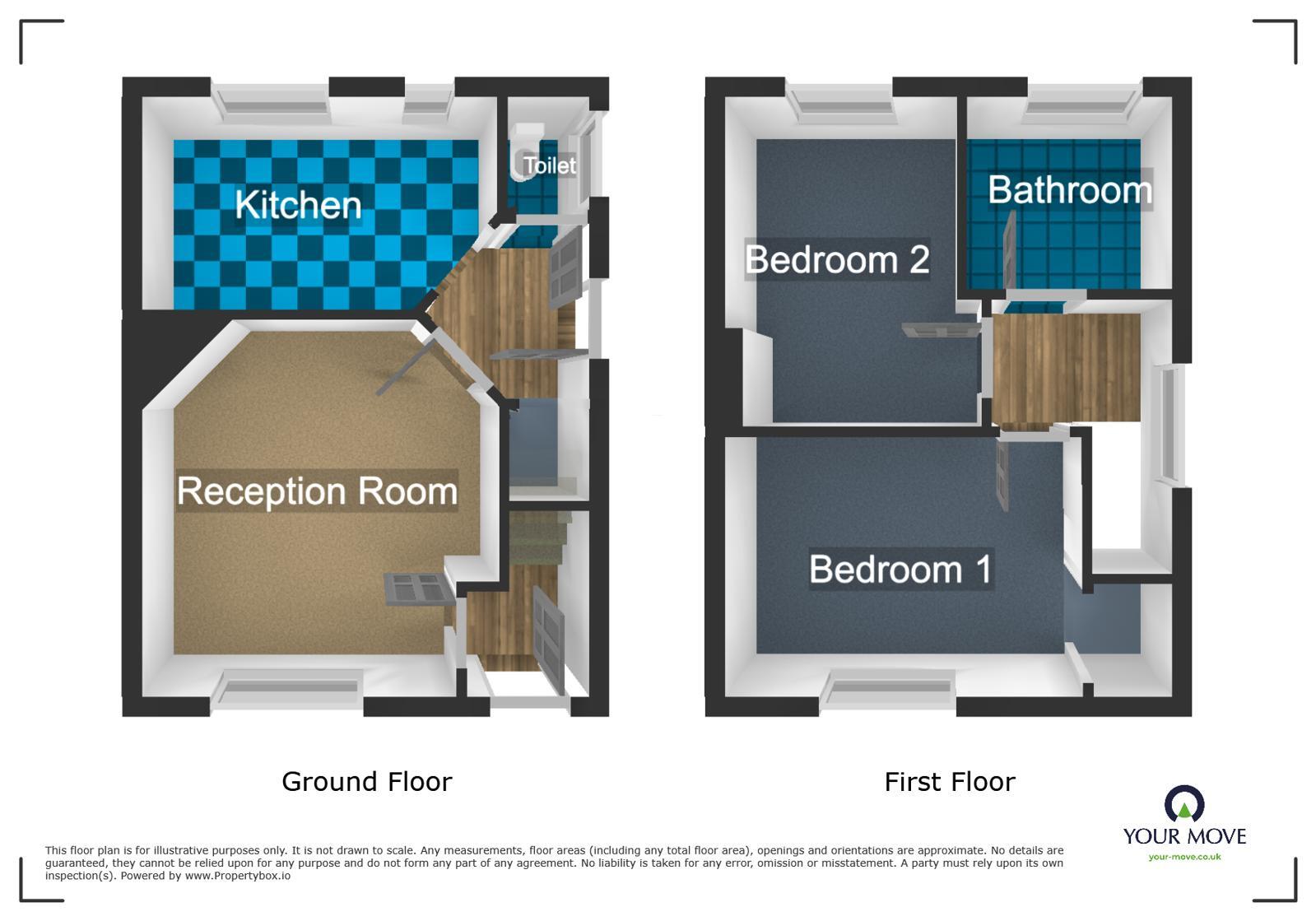 Floorplan of 2 bedroom Semi Detached House for sale, Spring Road, Dudley, West Midlands, DY2