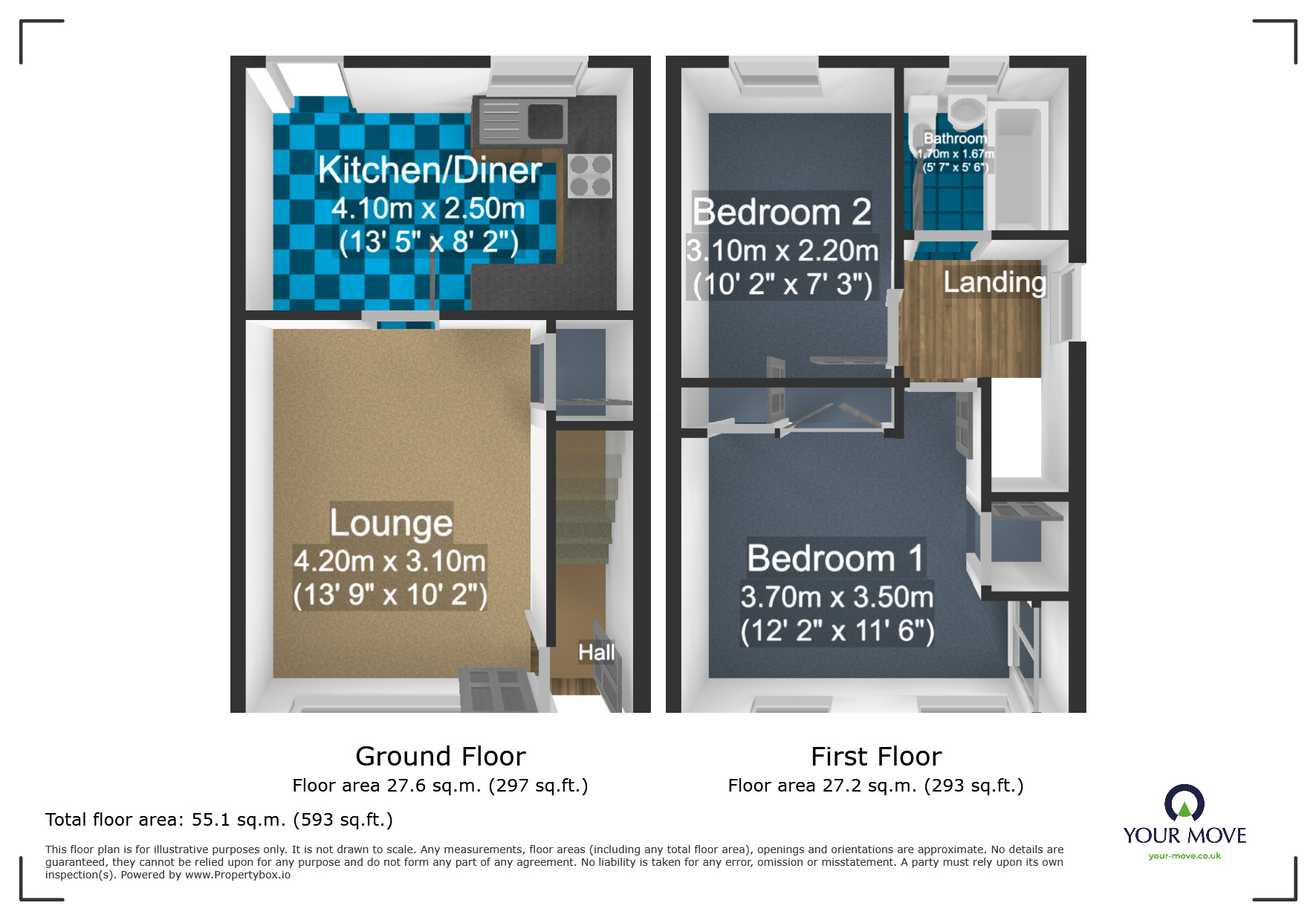 Floorplan of 2 bedroom Mid Terrace House for sale, Leveson Drive, Tipton, West Midlands, DY4