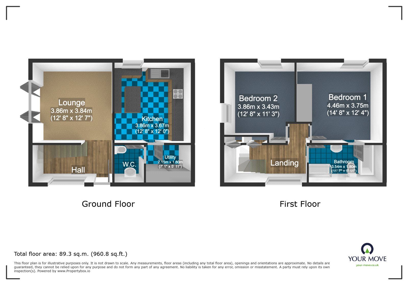 Floorplan of 2 bedroom End Terrace House to rent, Wolverhampton Road, Prestwood, Staffordshire, DY7
