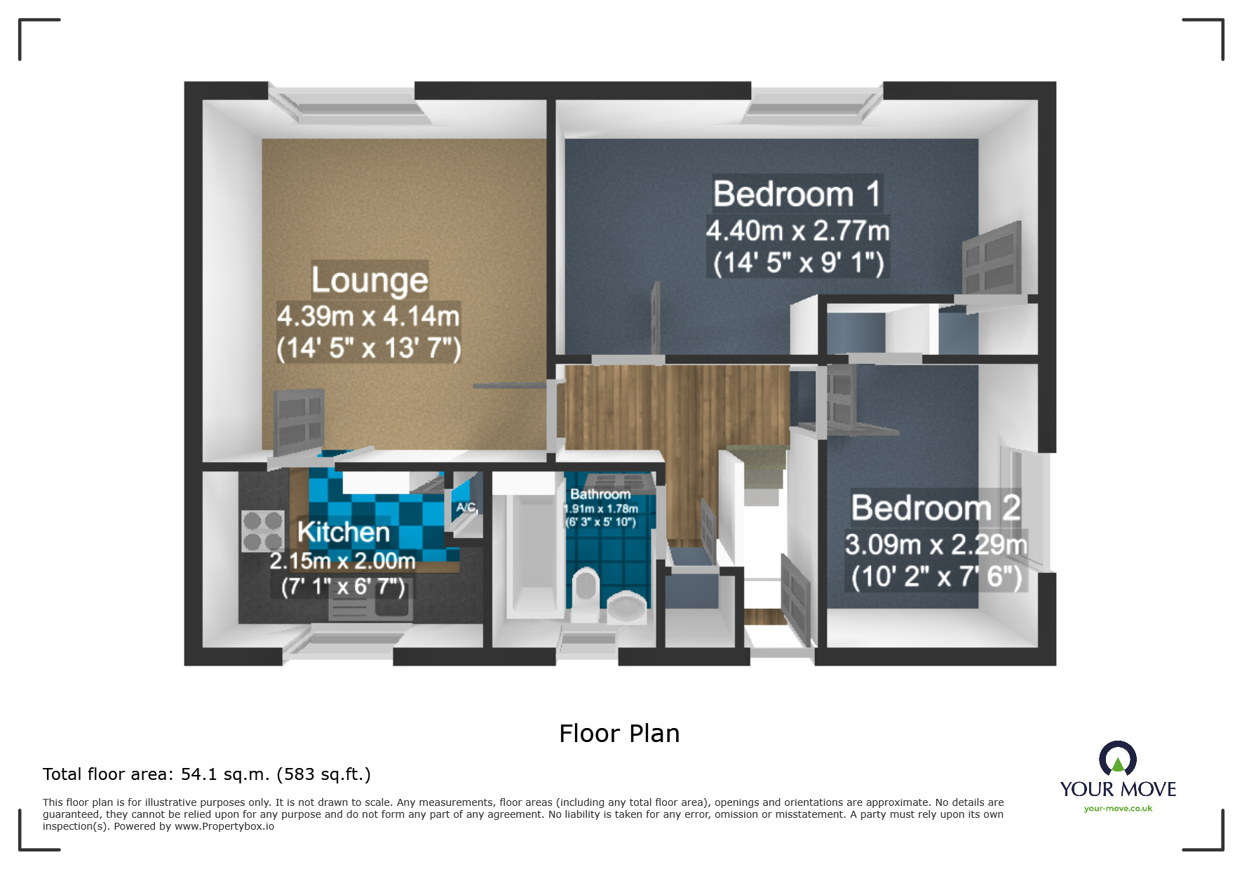 Floorplan of 2 bedroom Flat for sale, View Drive, Dudley, West Midlands, DY2