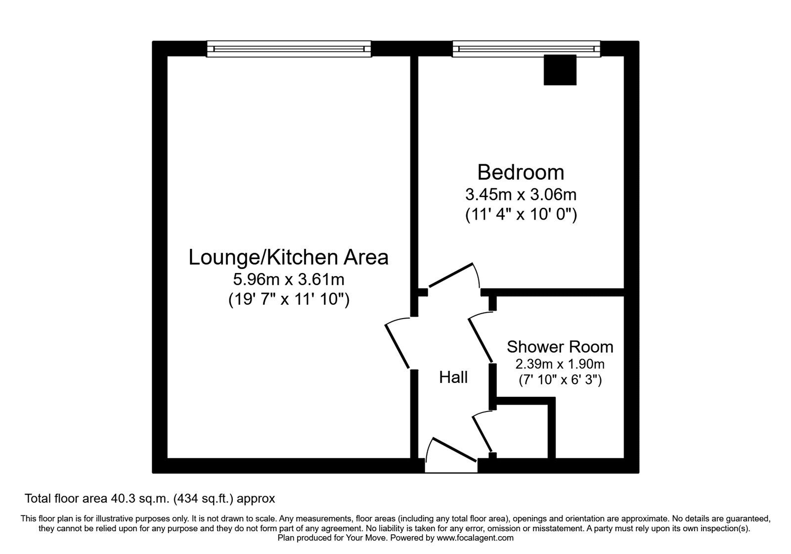 Floorplan of 1 bedroom Flat to rent, The Minories, Dudley, West Midlands, DY2