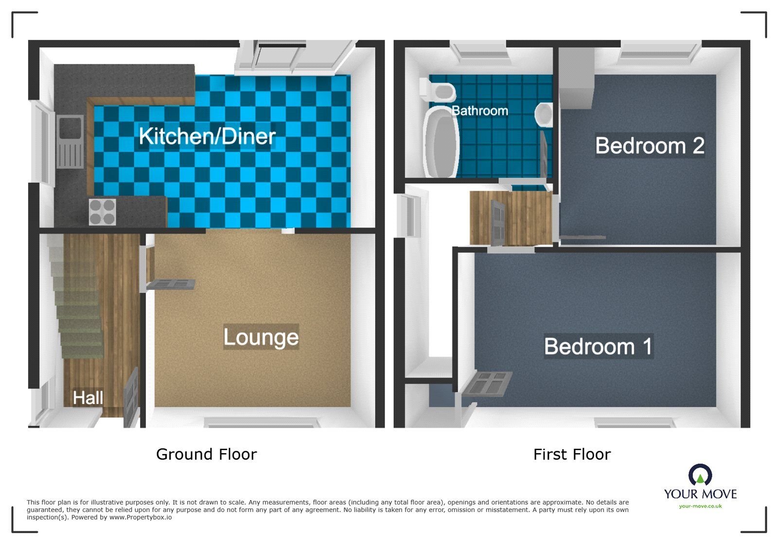 Floorplan of 2 bedroom Semi Detached House to rent, Peach Avenue, Stafford, Staffordshire, ST17