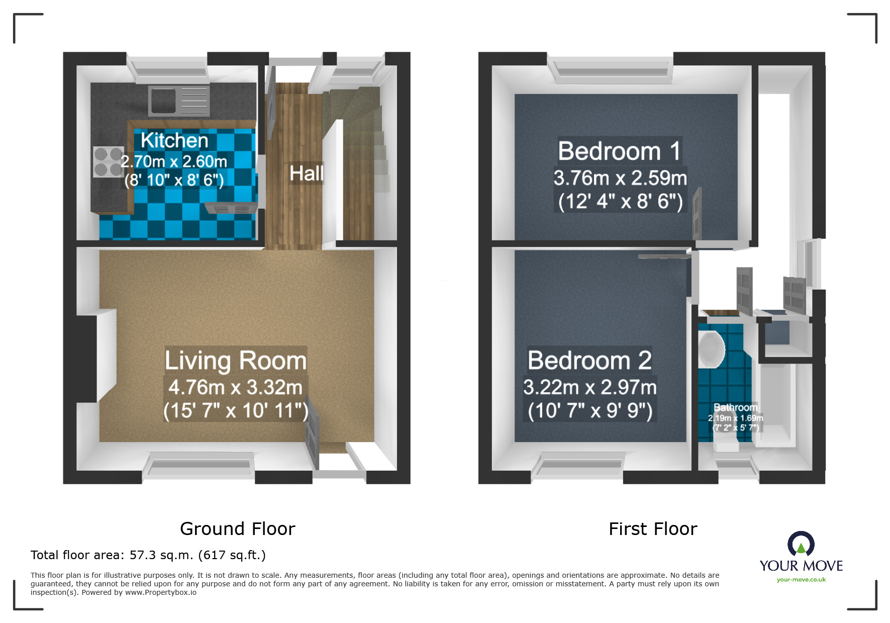 Floorplan of 2 bedroom Semi Detached House for sale, George Avenue, Rowley Regis, West Midlands, B65