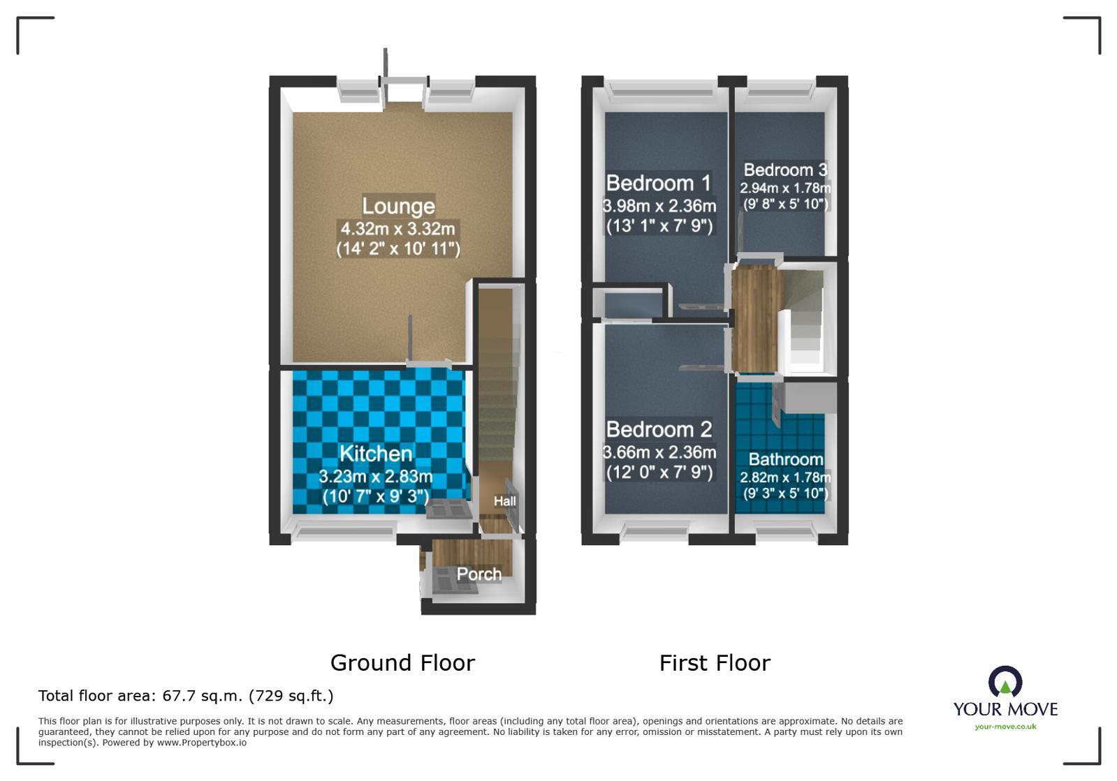 Floorplan of 3 bedroom Mid Terrace House for sale, Newey Street, Dudley, West Midlands, DY1