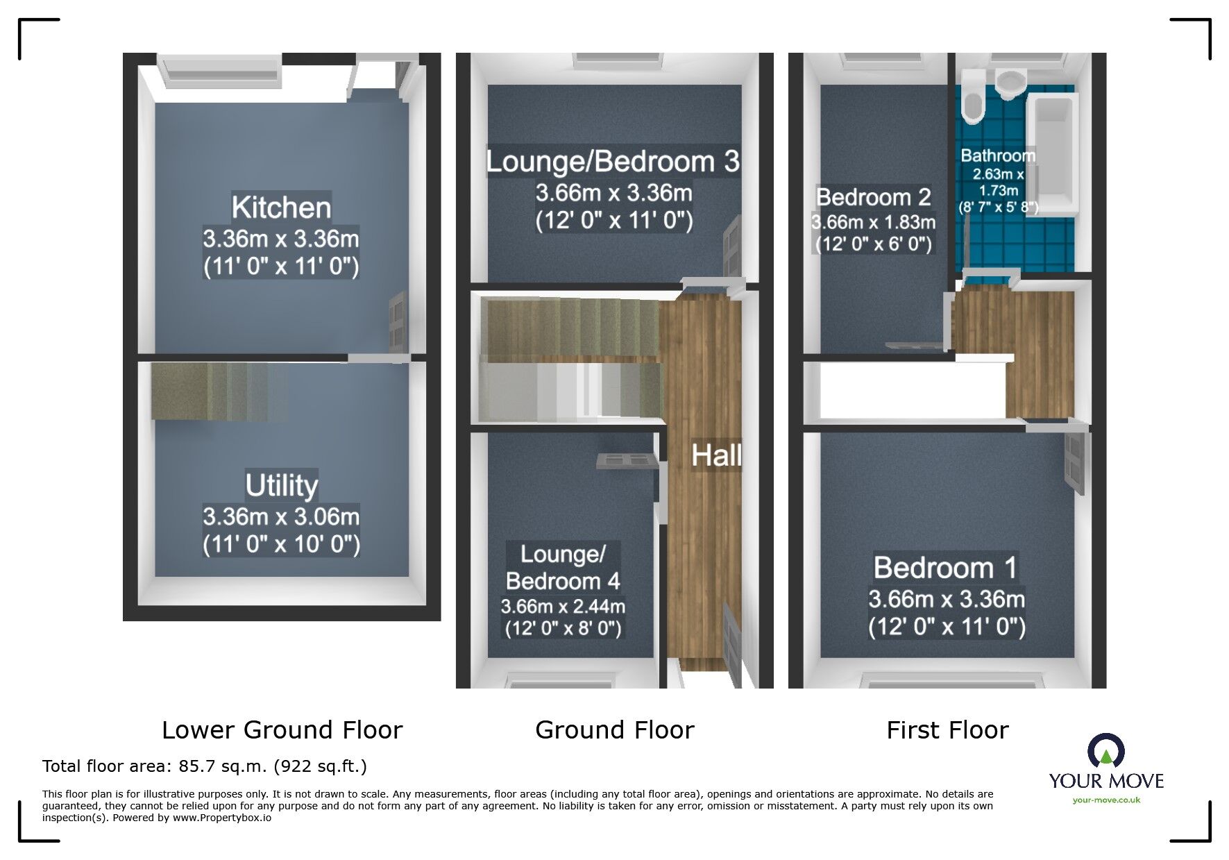 Floorplan of 2 bedroom Mid Terrace House for sale, Edward Street, Dudley, West Midlands, DY1