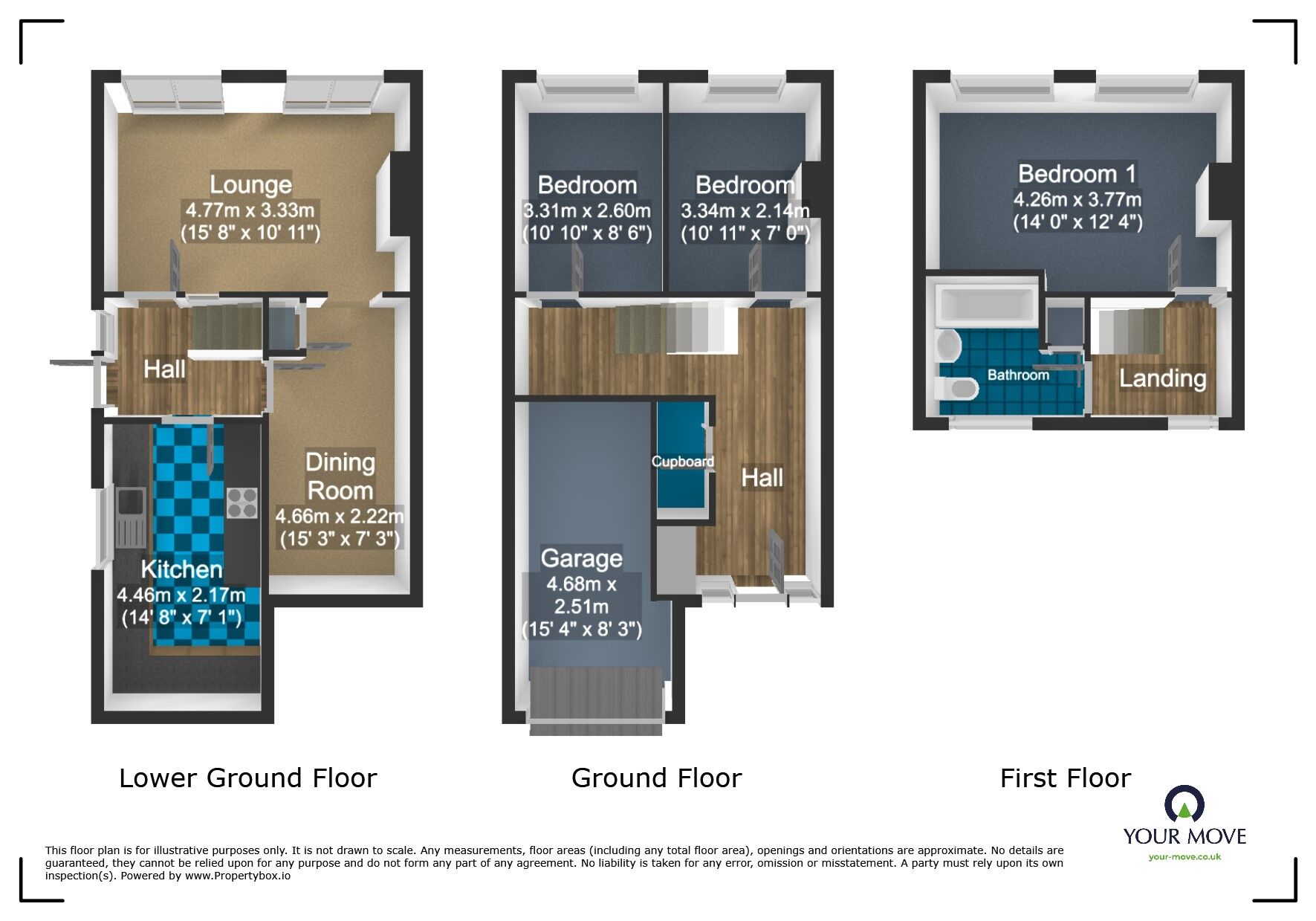 Floorplan of 3 bedroom Semi Detached House for sale, Gill Street, Dudley, West Midlands, DY2
