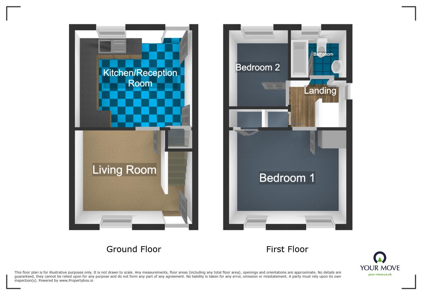 Floorplan of 2 bedroom Semi Detached House for sale, Hulland Place, Brierley Hill, West Midlands, DY5