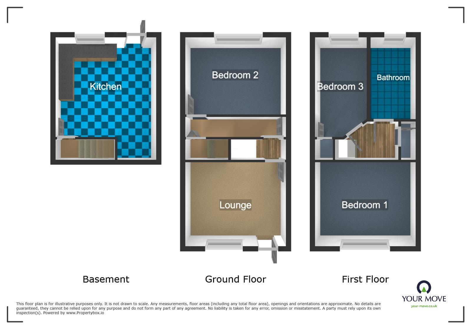 Floorplan of 3 bedroom Mid Terrace House to rent, Edward Street, Dudley, West Midlands, DY1
