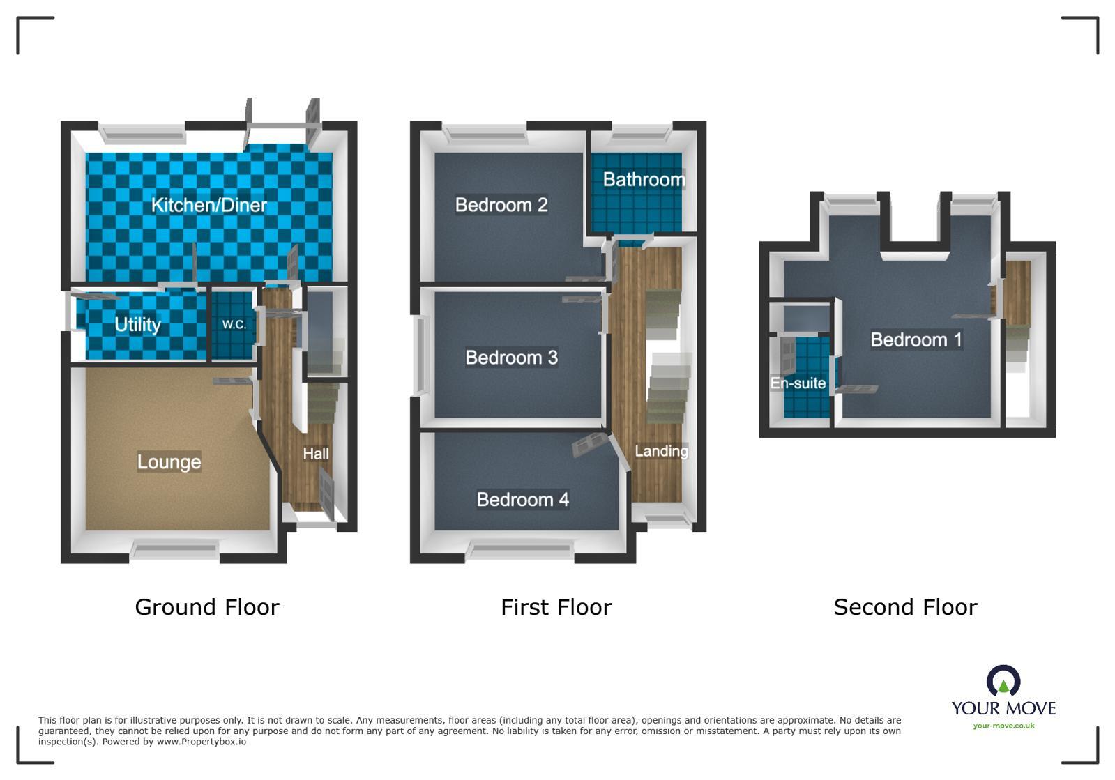 Floorplan of 4 bedroom Detached House to rent, Upper Ettingshall Road, Bilston, West Midlands, WV14