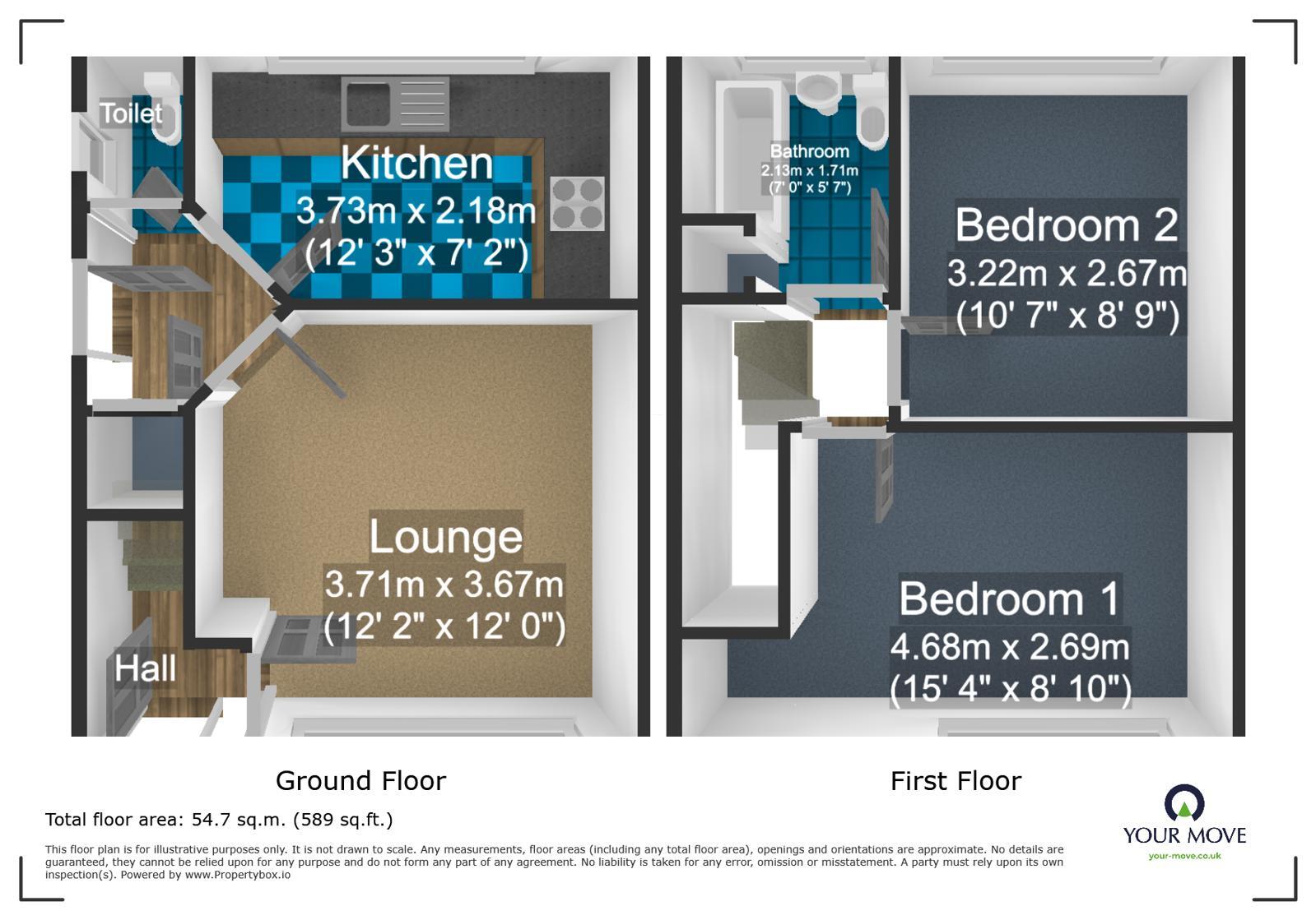 Floorplan of 2 bedroom End Terrace House for sale, Linwood Road, Dudley, West Midlands, DY1