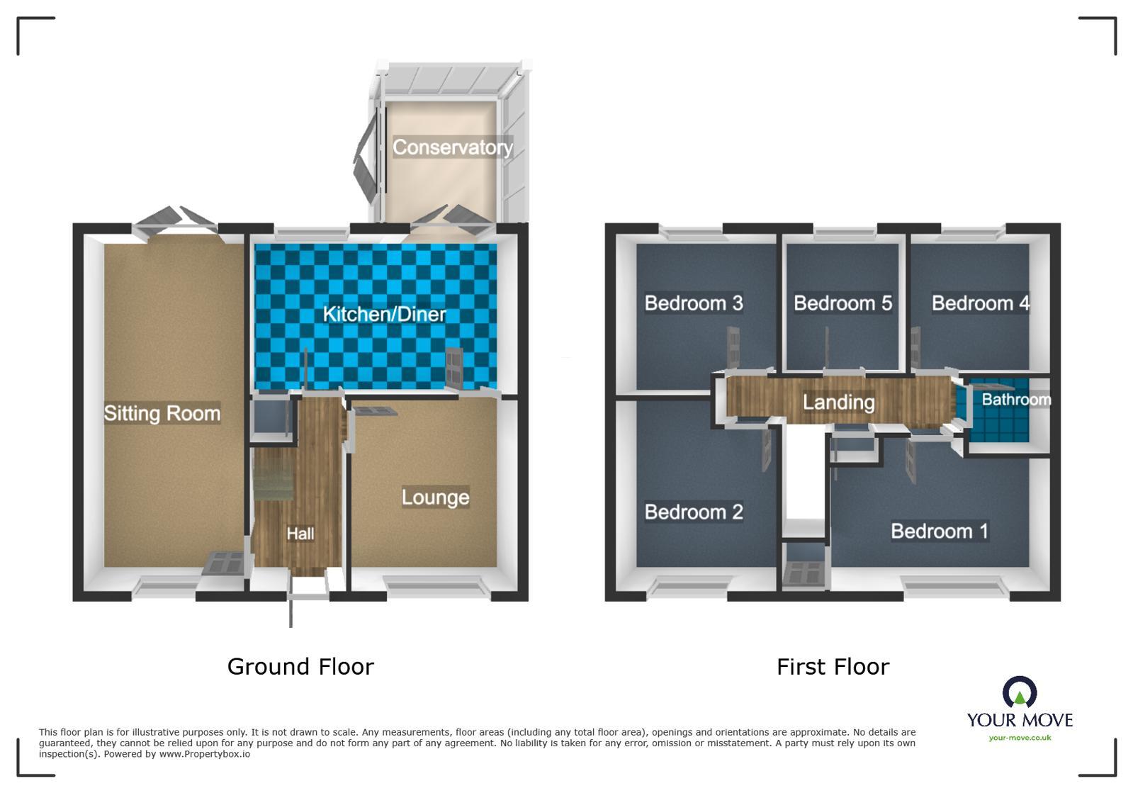 Floorplan of 5 bedroom Detached House to rent, Stratford Close, Dudley, West Midlands, DY1