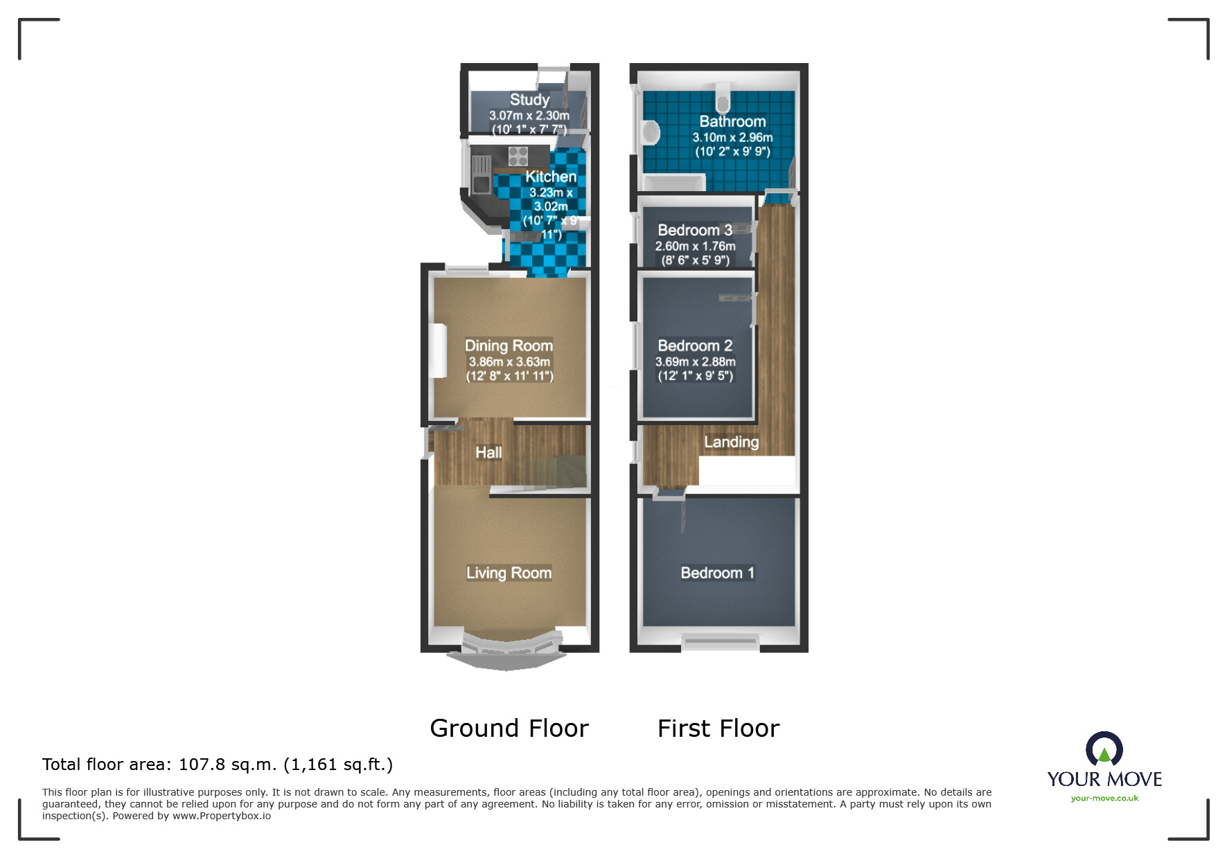Floorplan of 3 bedroom Semi Detached House for sale, Beauty Bank, Cradley Heath, West Midlands, B64