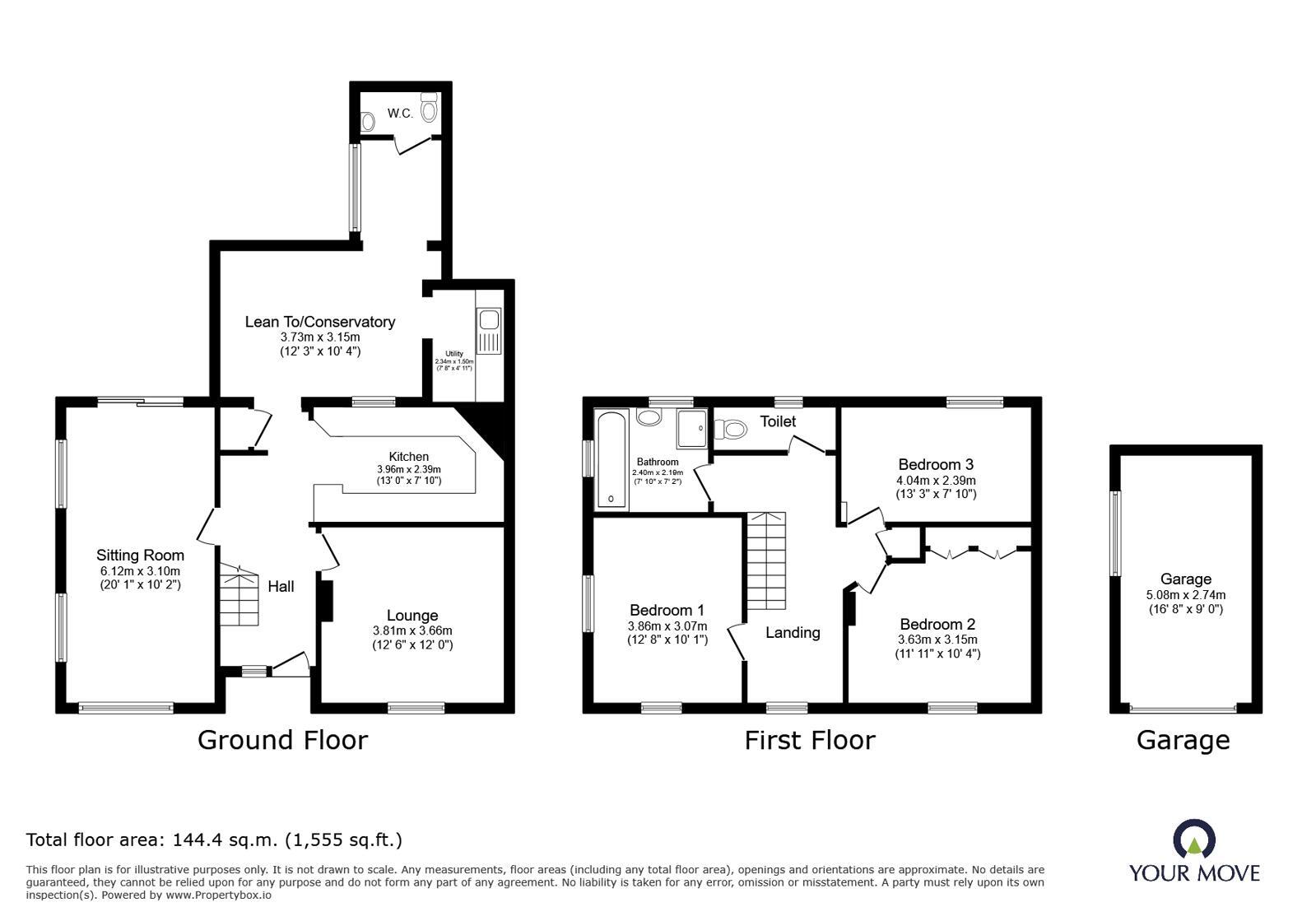 Floorplan of 3 bedroom End Terrace House for sale, Brook Street, Wall Heath, Kingswinford, DY6